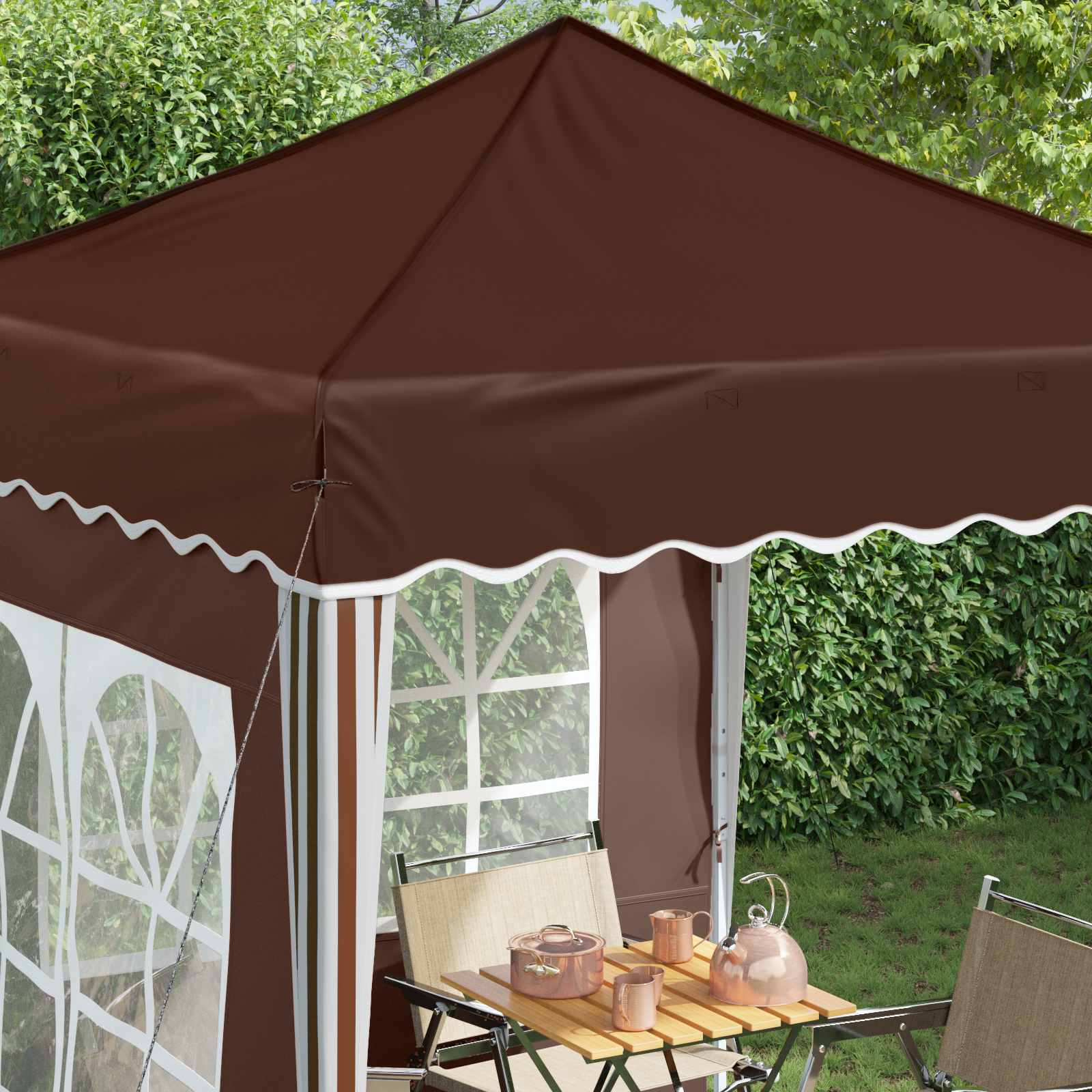 Tenda per feste a pop-up 195 x 195 x 245 cm Marrone
