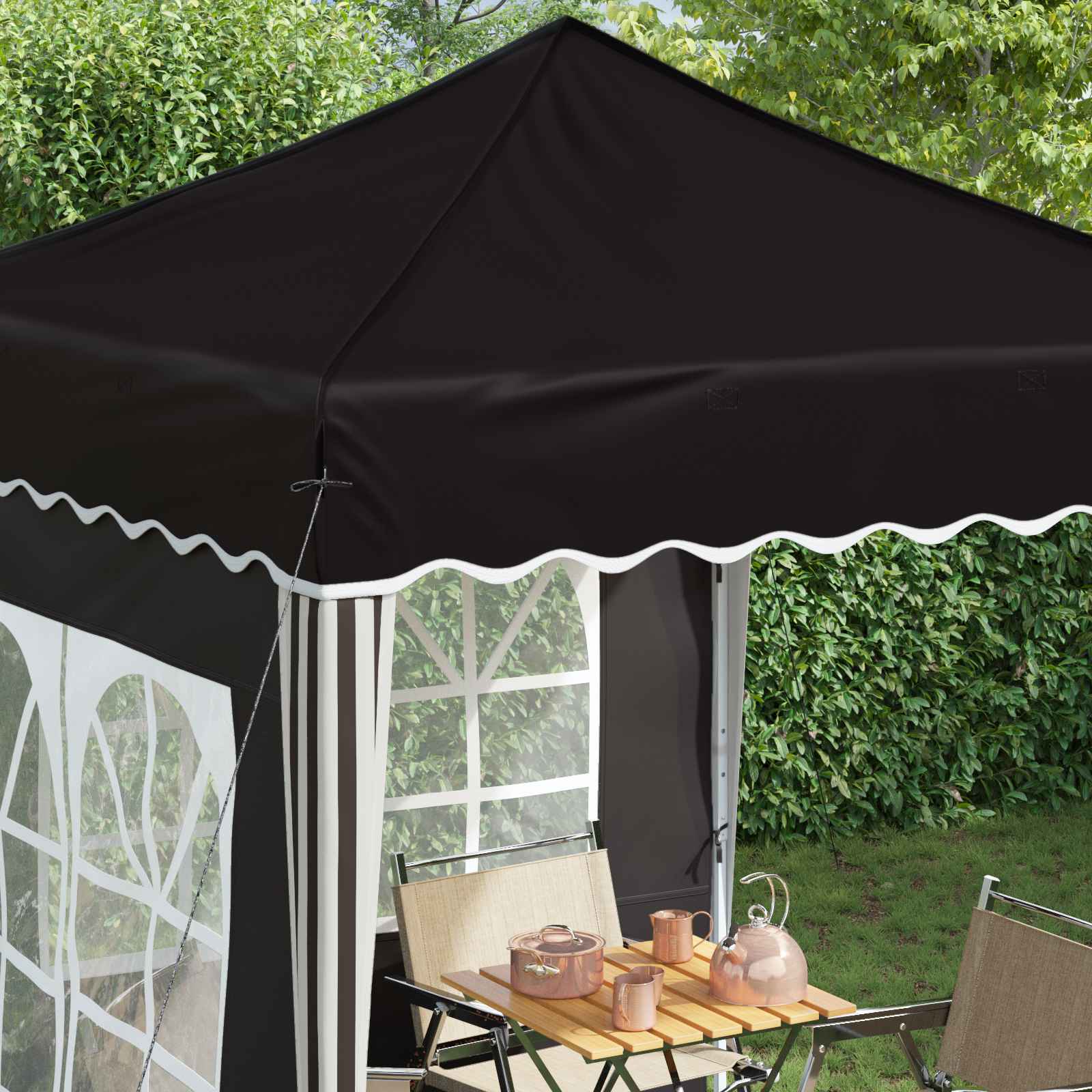 Tenda per feste a pop-up 195 x 195 x 245 cm Nero Tessuto Oxford