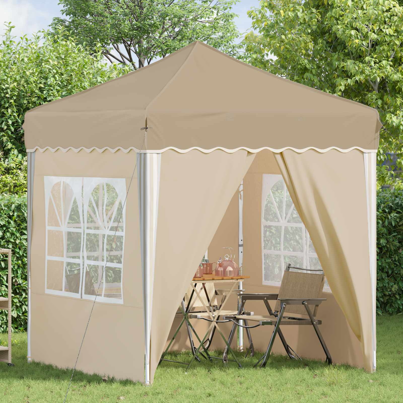Tenda per feste a pop-up 195 x 195 x 245 cm Crema