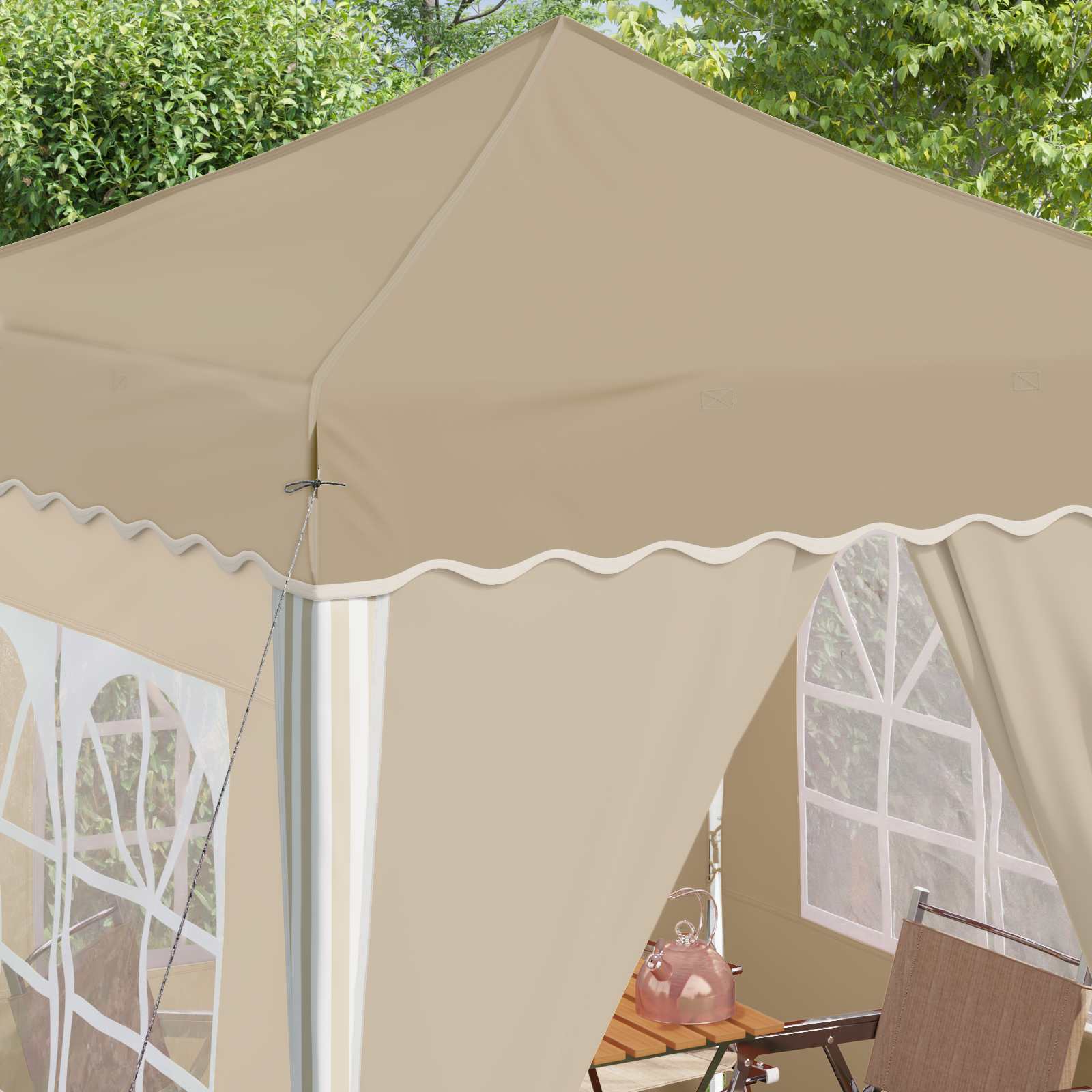 Tenda per feste a pop-up 195 x 195 x 245 cm Crema