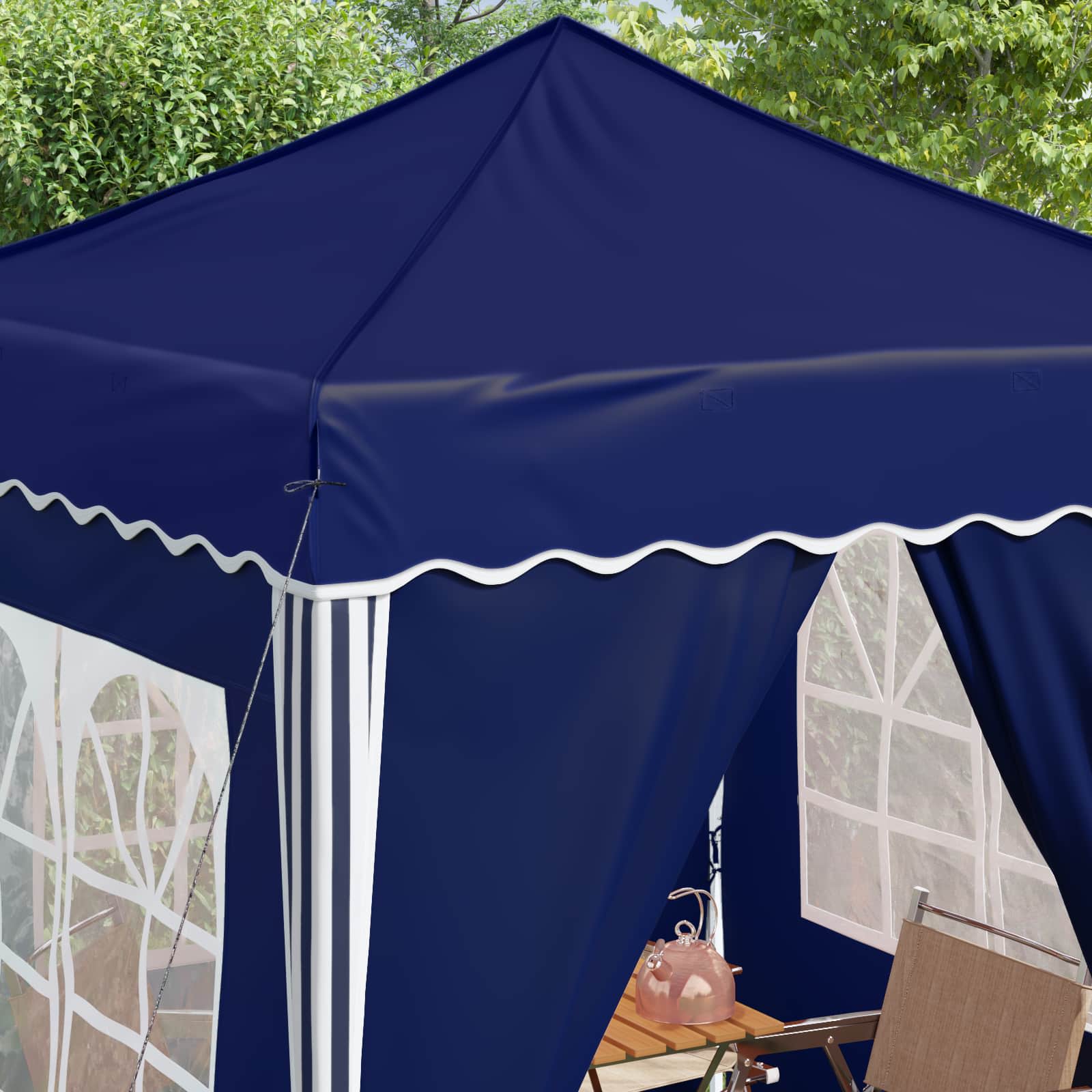 Tenda per feste a pop-up 195 x 195 x 245 cm Blu Tessuto Oxford