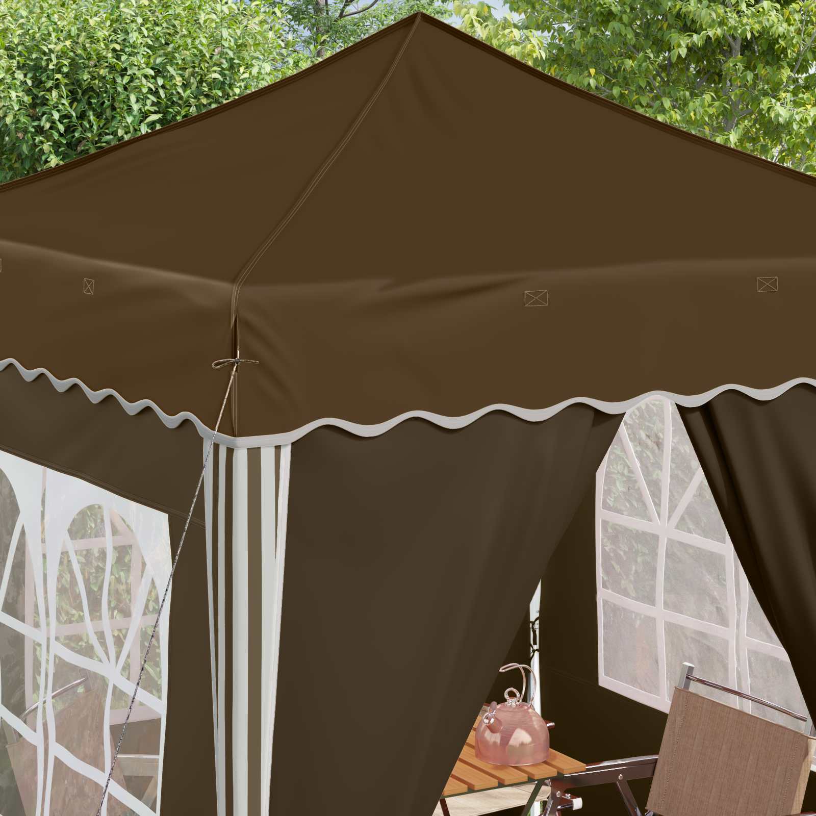 Tenda per feste a pop-up 195 x 195 x 245 cm Tortora