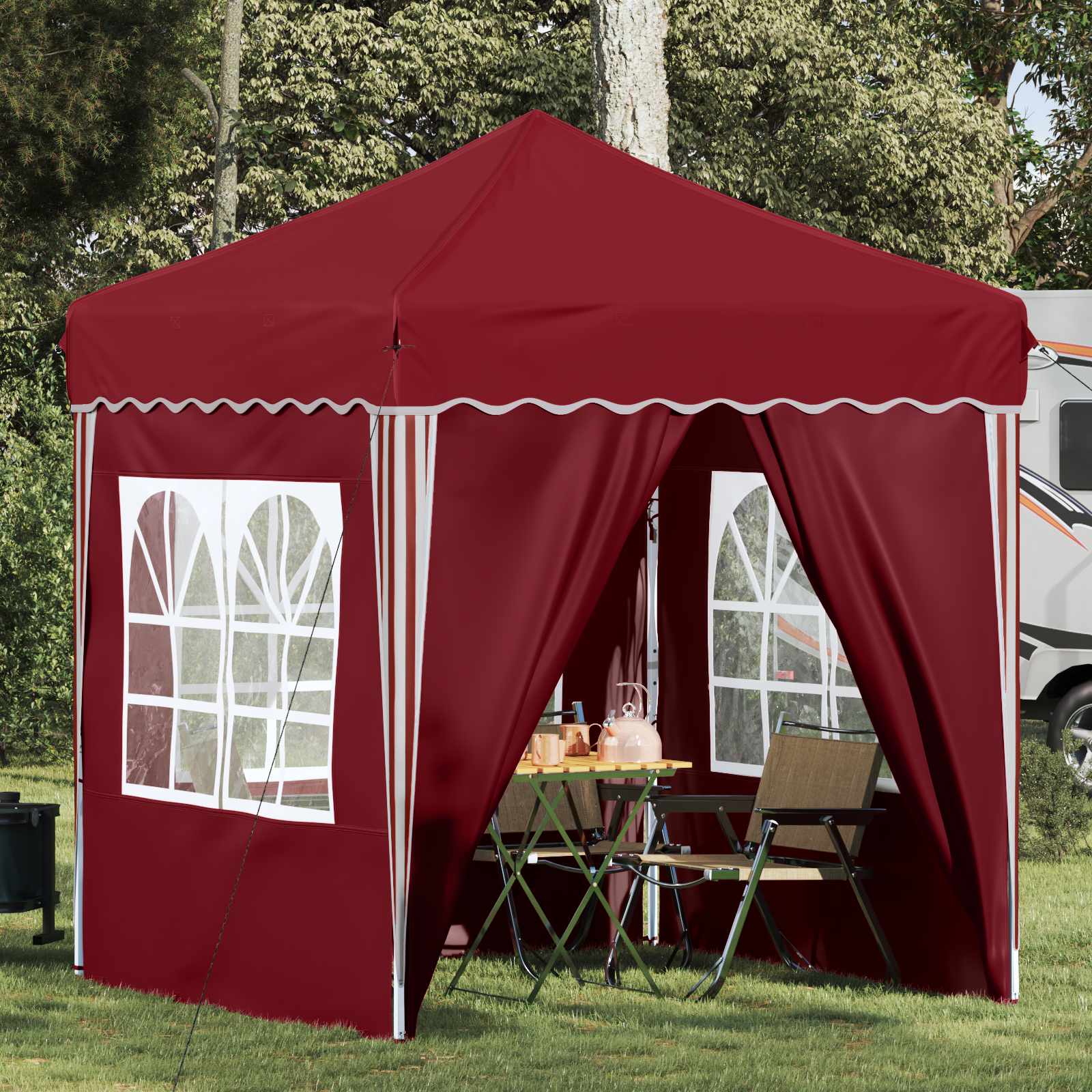 Tenda per feste a pop-up 195 x 195 x 245 cm Borgogna