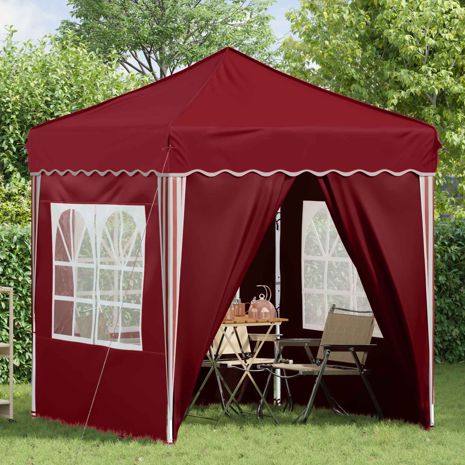 Tenda per feste a pop-up 195 x 195 x 245 cm Borgogna