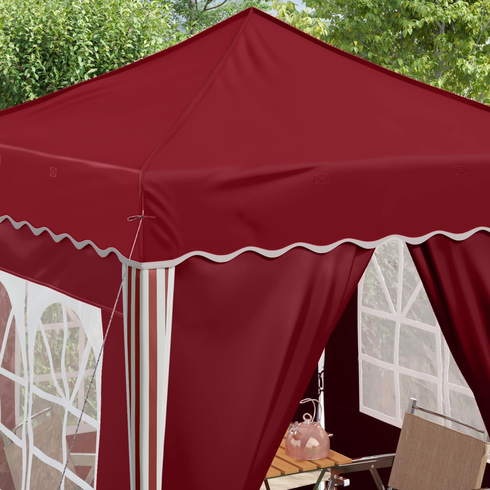 Tenda per feste a pop-up 195 x 195 x 245 cm Borgogna