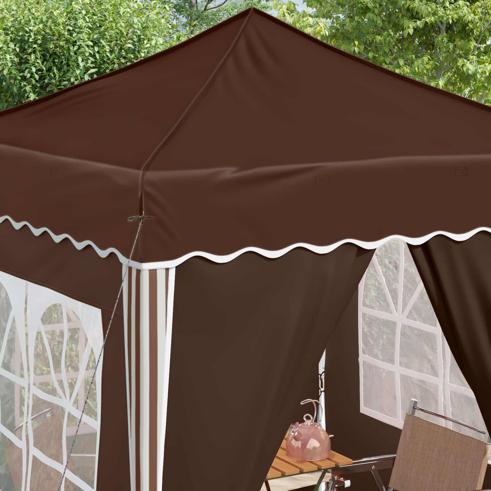 Tenda per feste a pop-up 195 x 195 x 245 cm Marrone