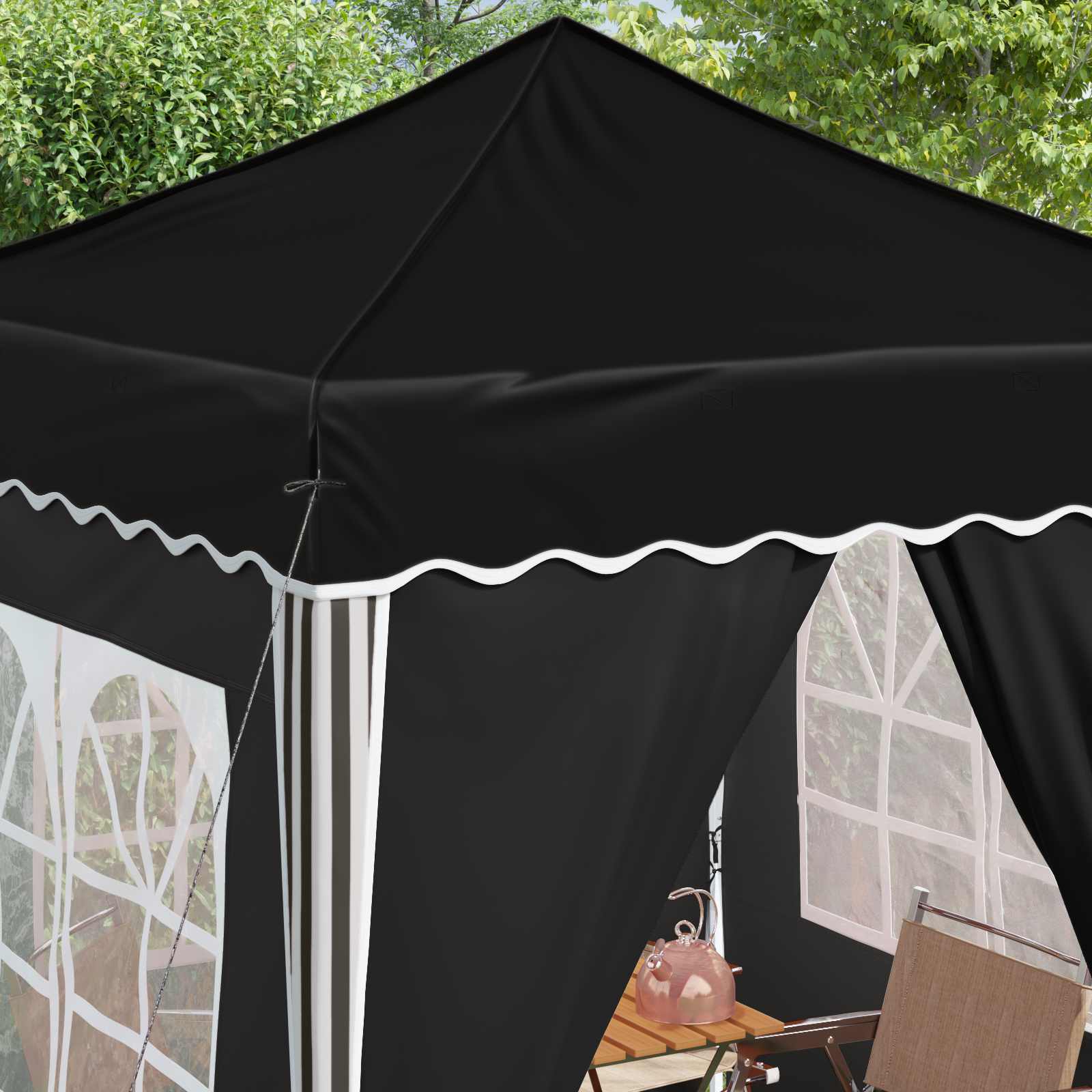 Tenda per feste a pop-up 195 x 195 x 245 cm Nero Tessuto Oxford