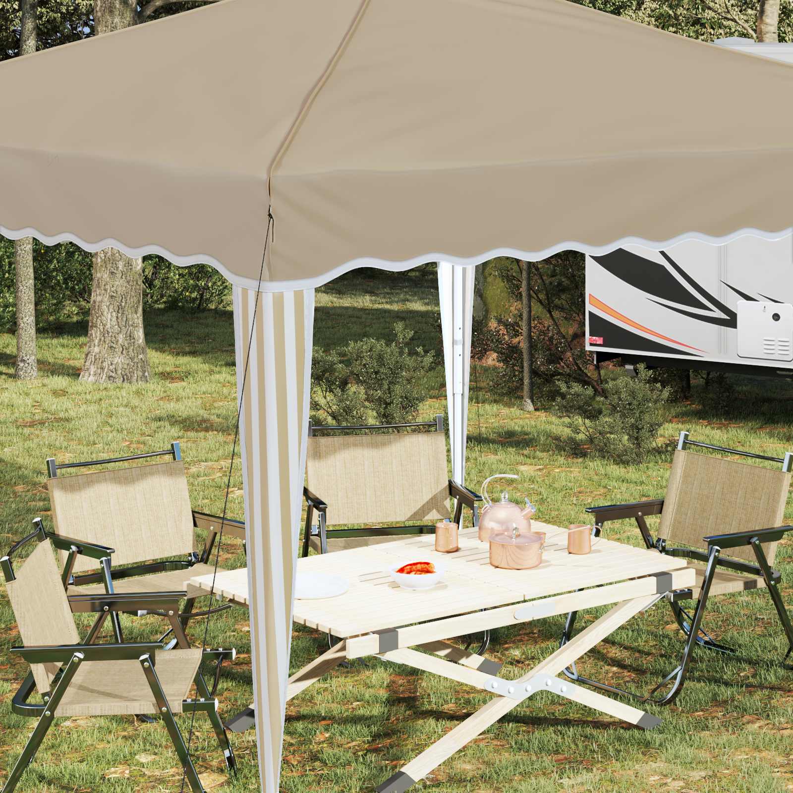 Tenda per feste a pop-up 288 x 288 x 245 cm Crema