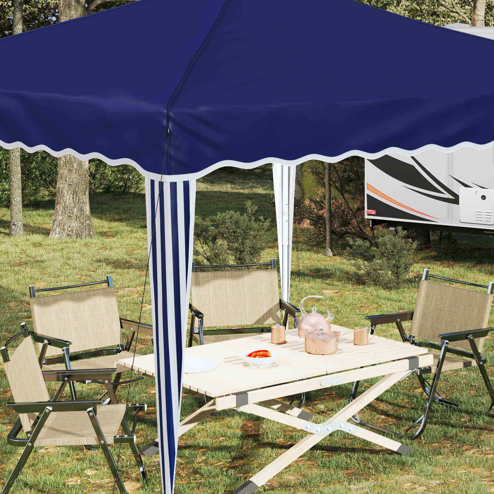 Tenda per feste a pop-up 288 x 288 x 245 cm Blu Tessuto Oxford