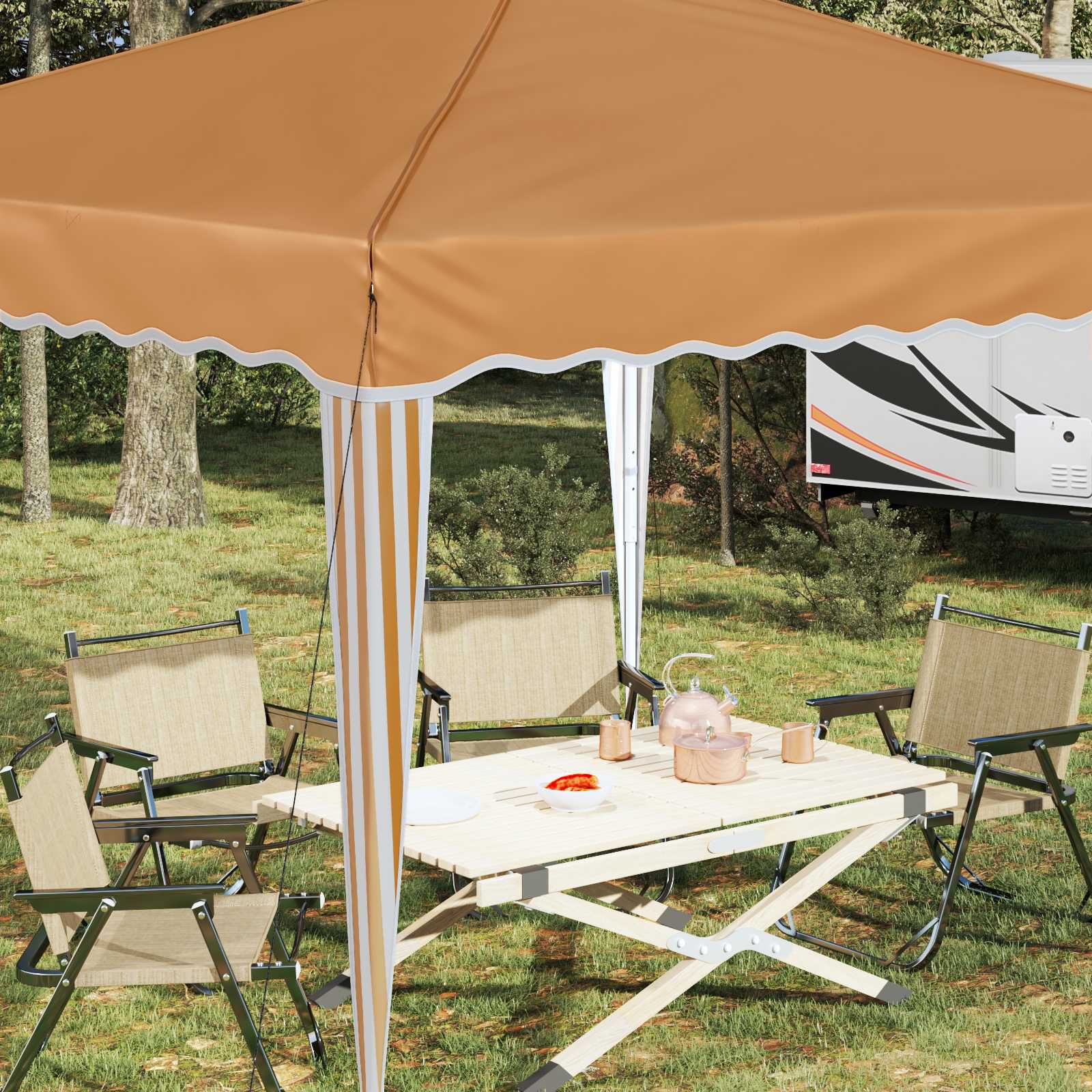 Tenda per feste a pop-up 288 x 288 x 245 cm Beige