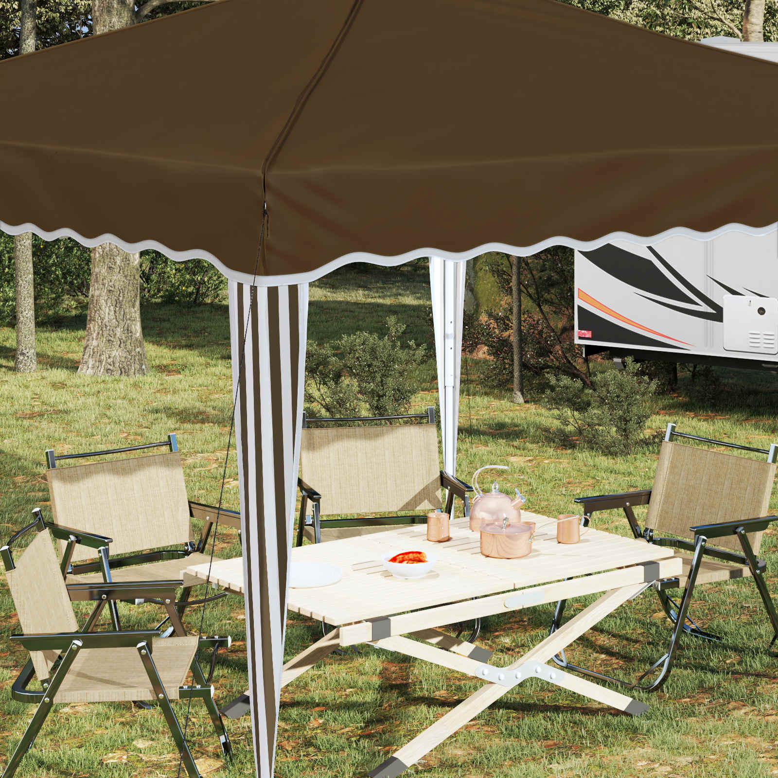 Tenda per feste a pop-up 288 x 288 x 245 cm Tortora
