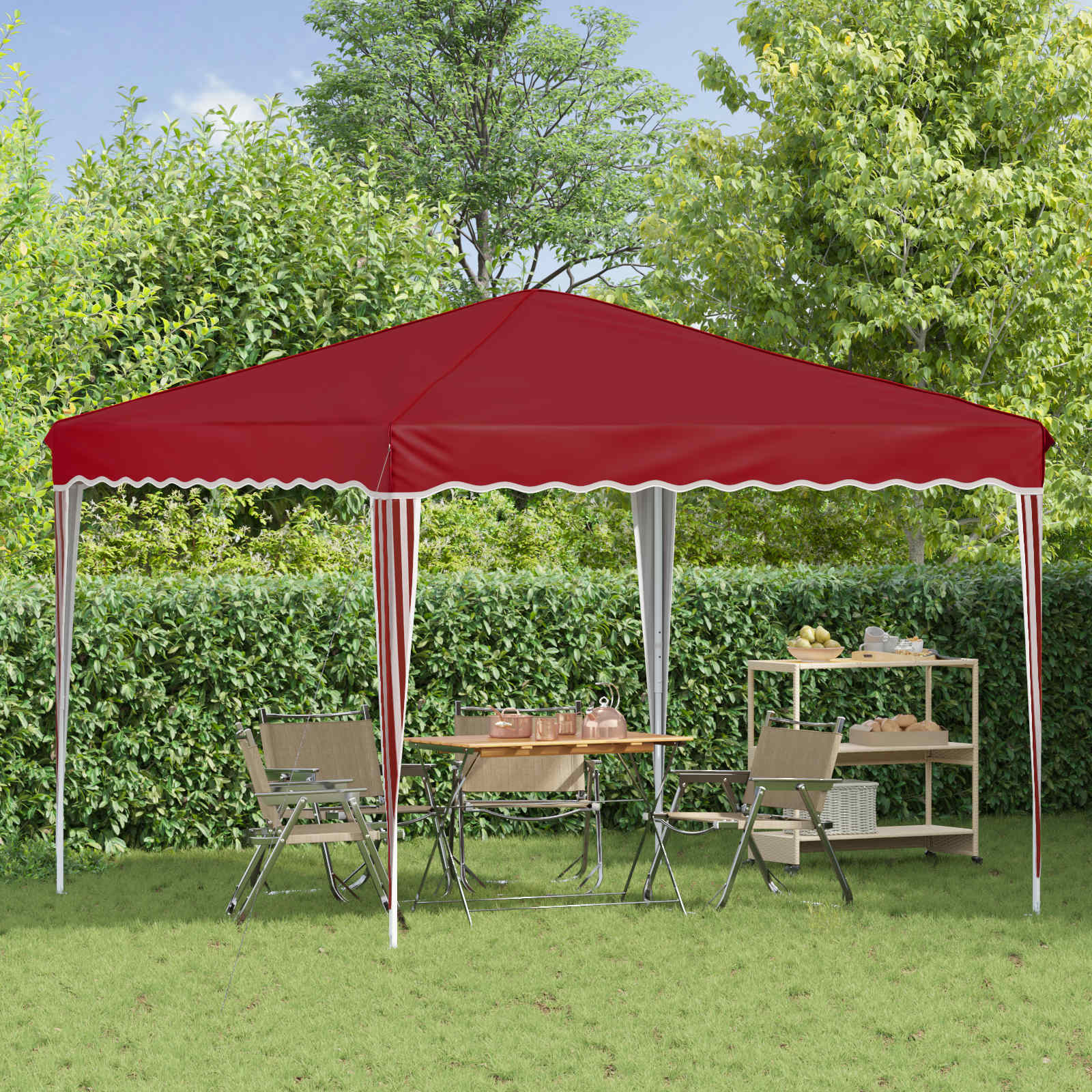 Tenda per feste a pop-up 288 x 288 x 245 cm Borgogna