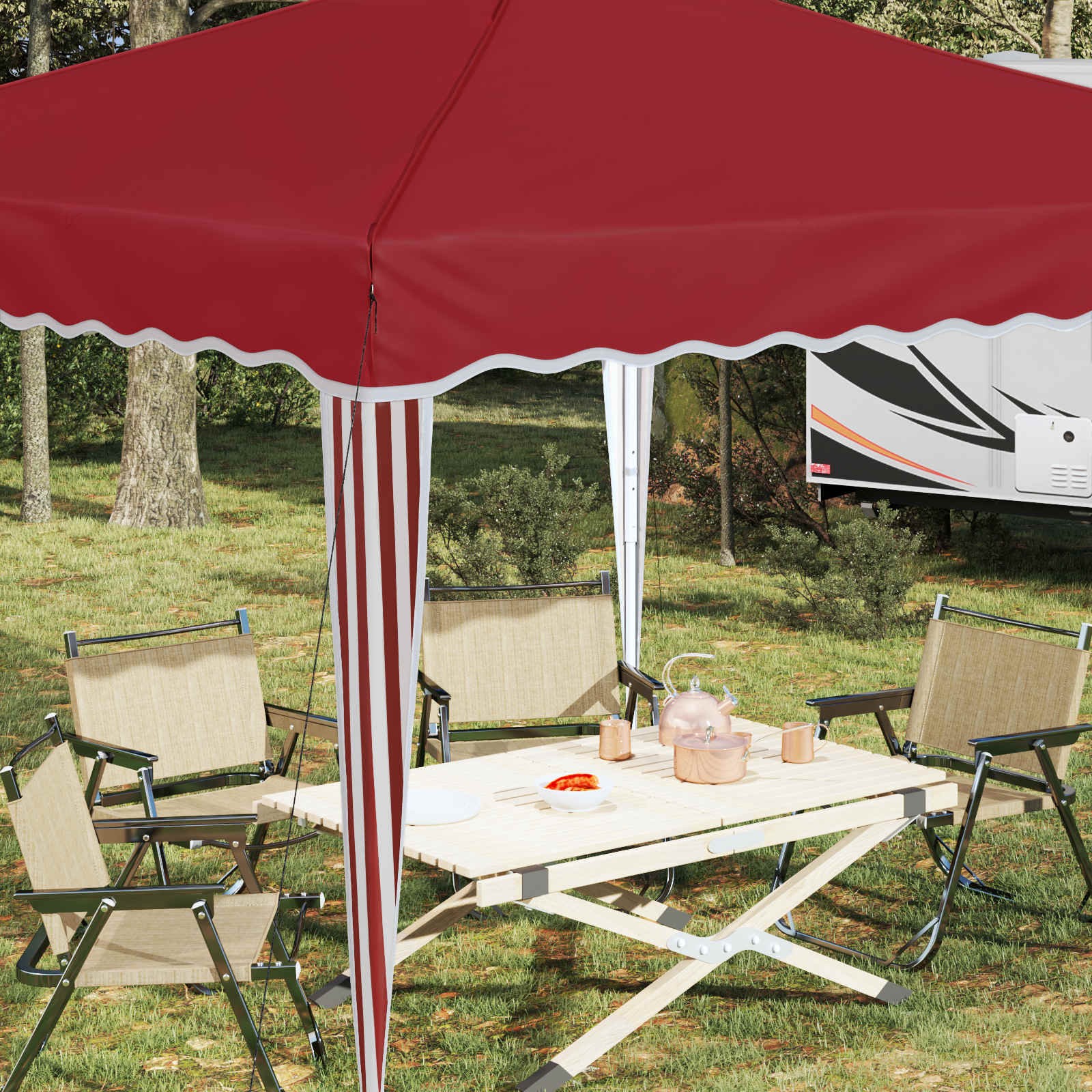 Tenda per feste a pop-up 288 x 288 x 245 cm Borgogna