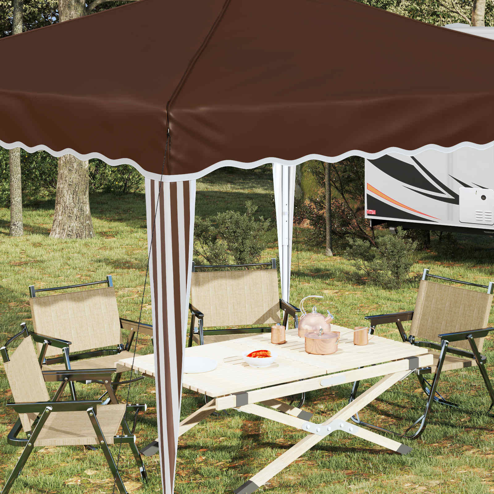 Tenda per feste a pop-up 288 x 288 x 245 cm Marrone