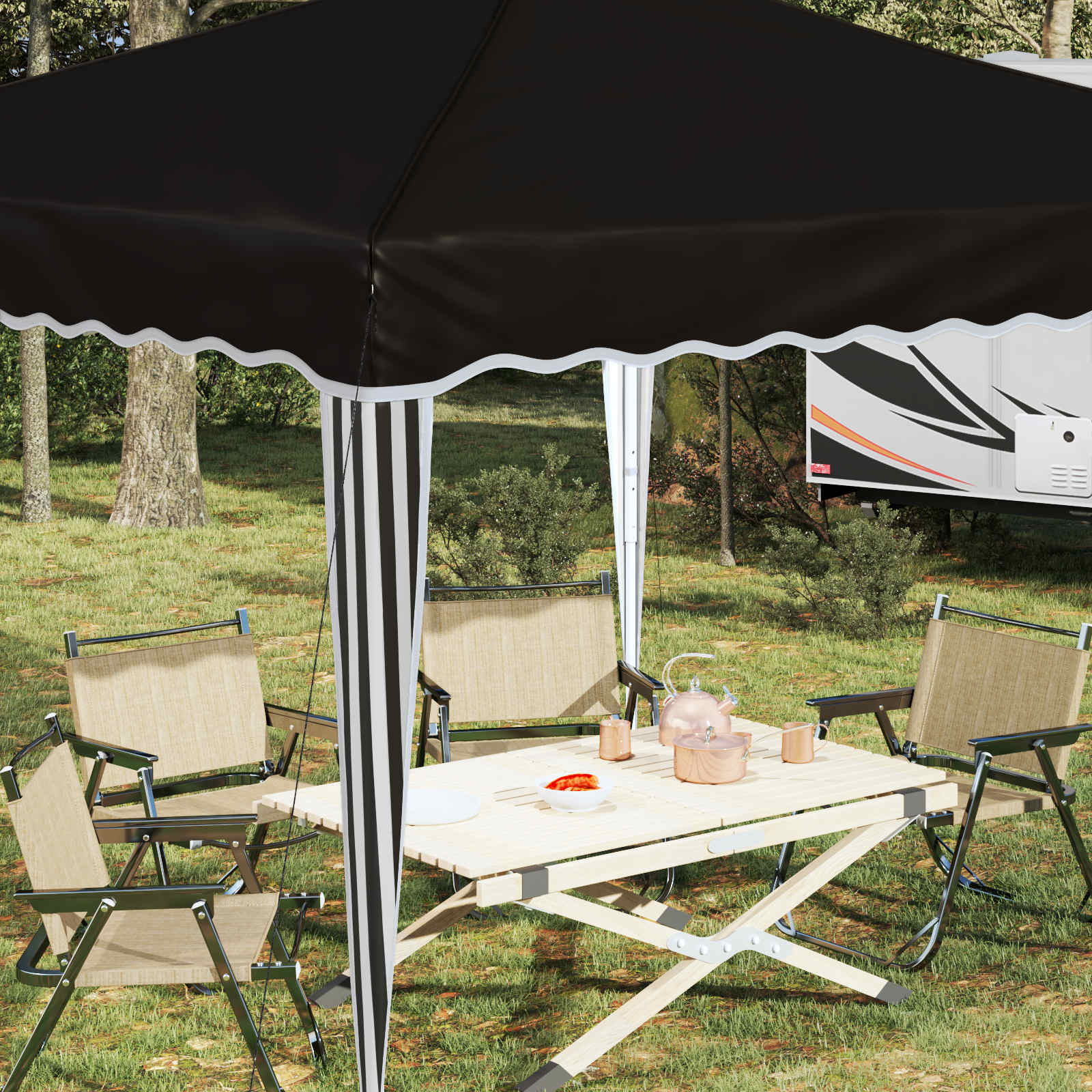 Tenda per feste a pop-up 288 x 288 x 245 cm Nero Tessuto Oxford