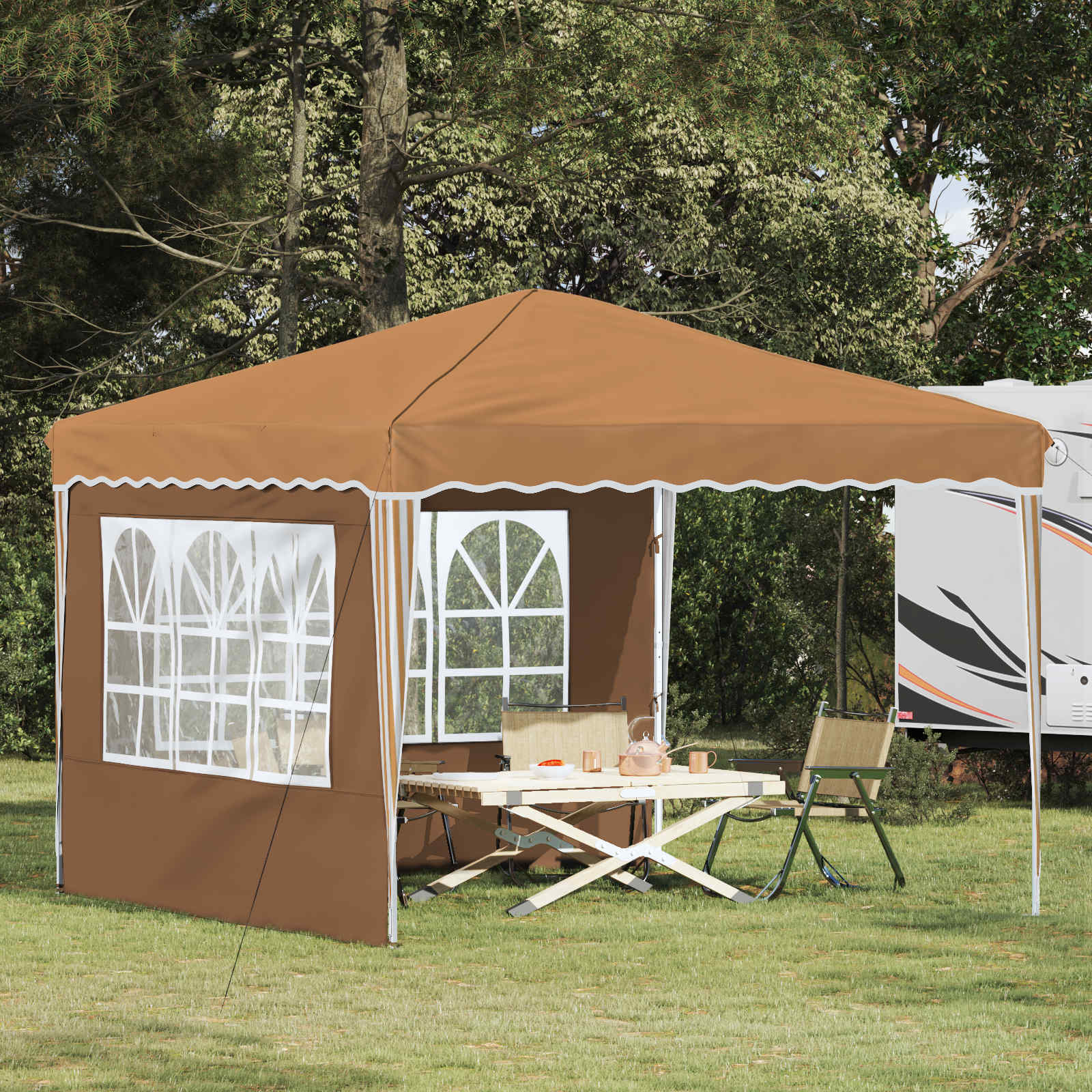 Tenda per feste a pop-up 288 x 288 x 245 cm Beige