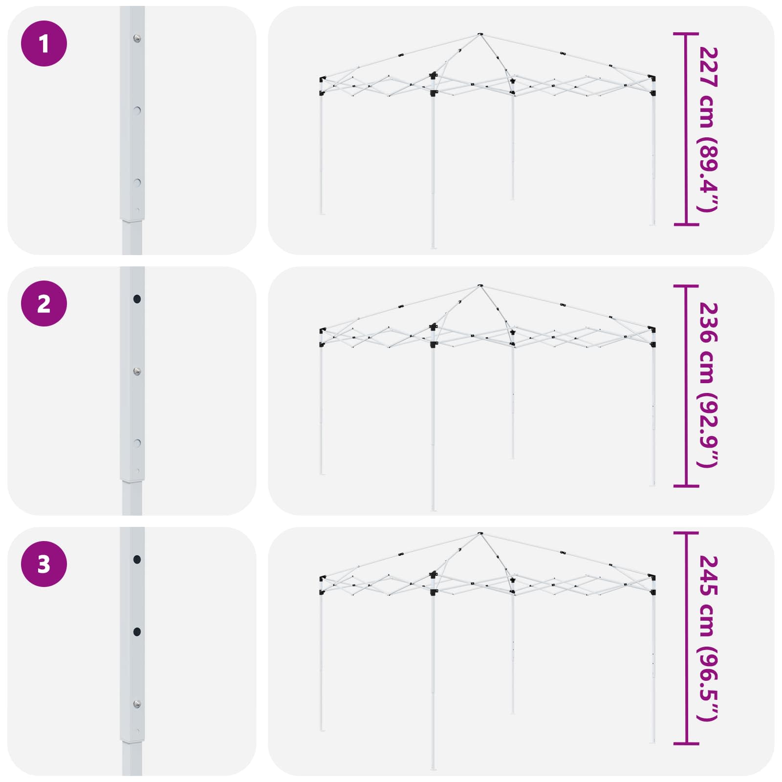 Tenda per feste a pop-up 288 x 288 x 245 cm Beige