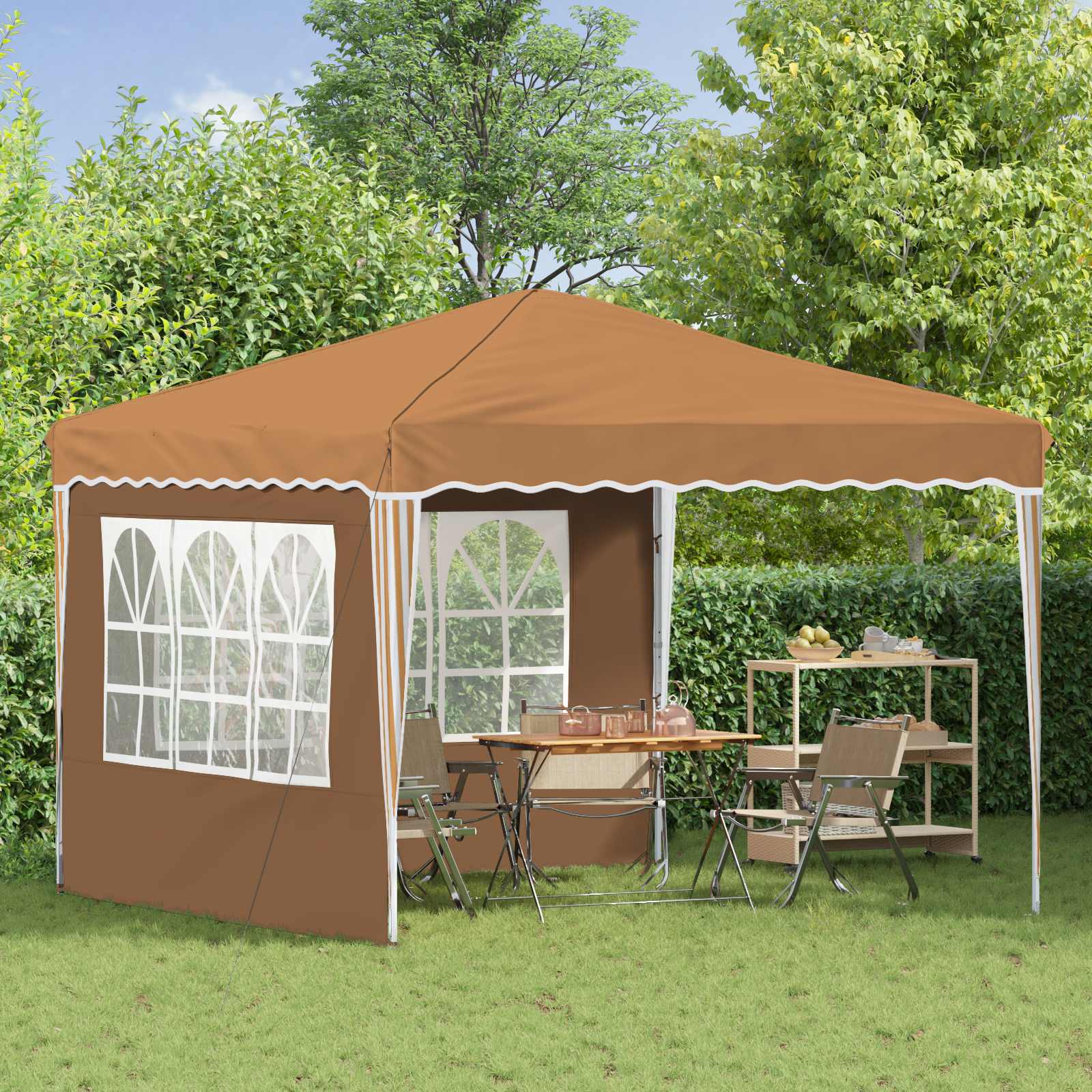 Tenda per feste a pop-up 288 x 288 x 245 cm Beige