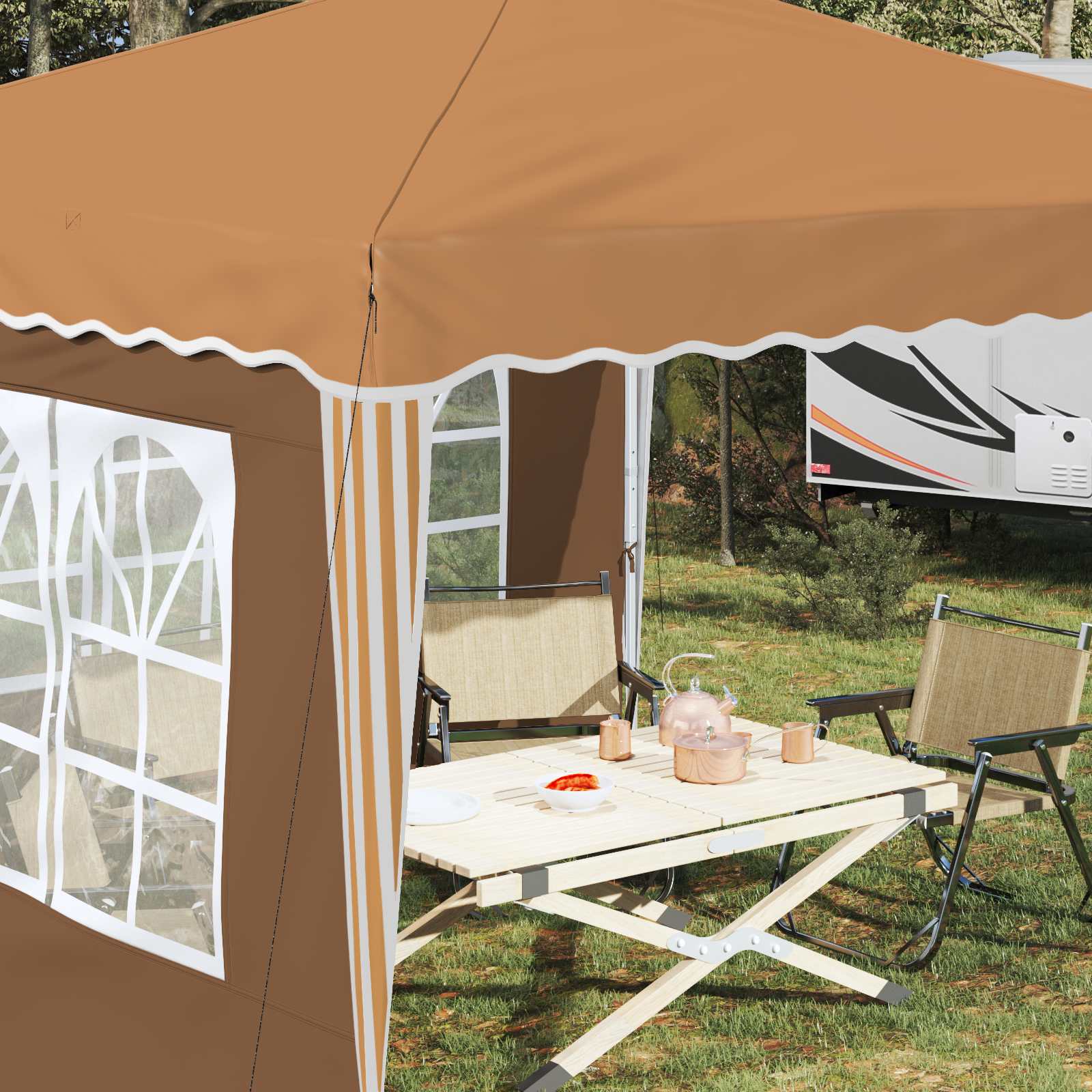 Tenda per feste a pop-up 288 x 288 x 245 cm Beige
