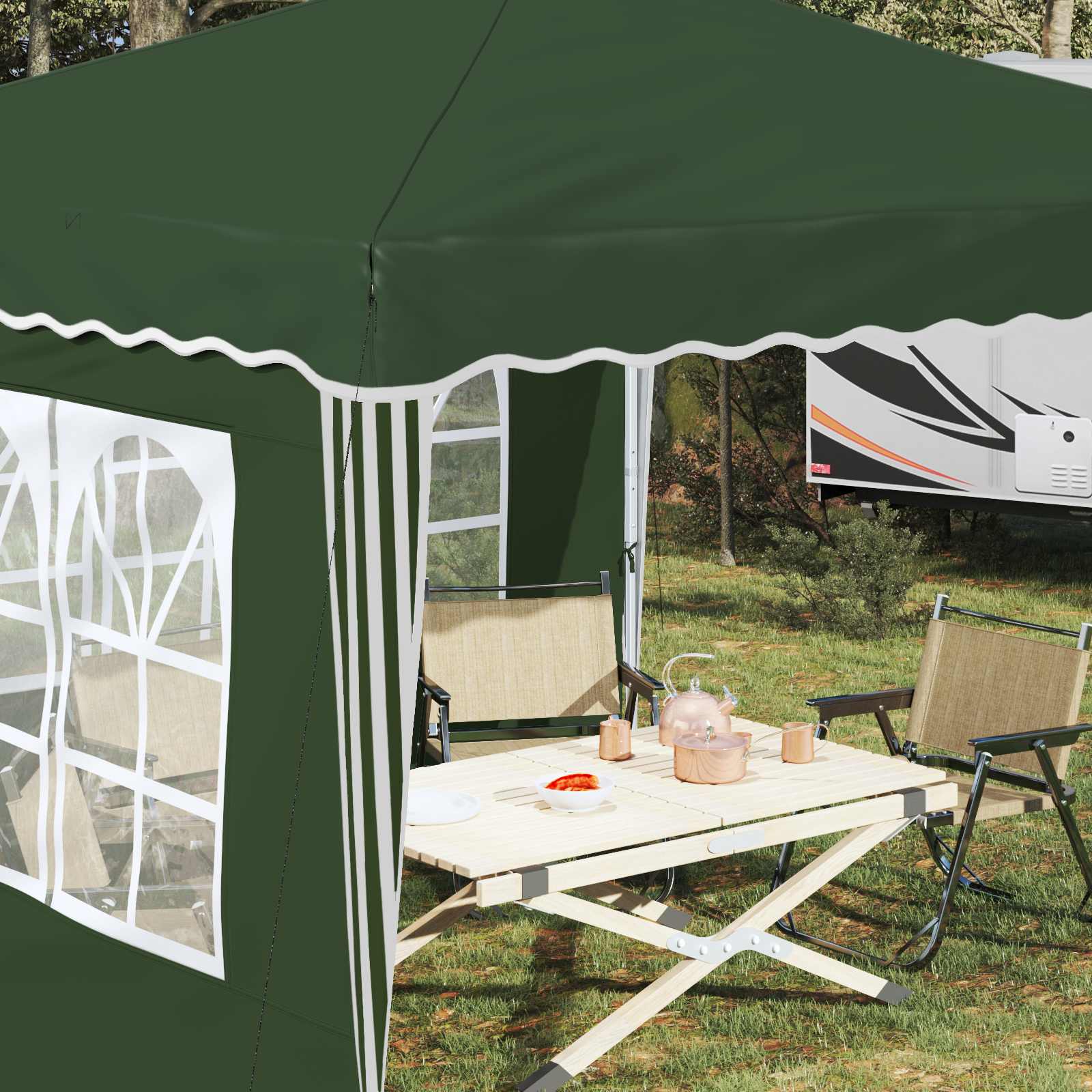 Tenda per feste a pop-up 288 x 288 x 245 cm Verde