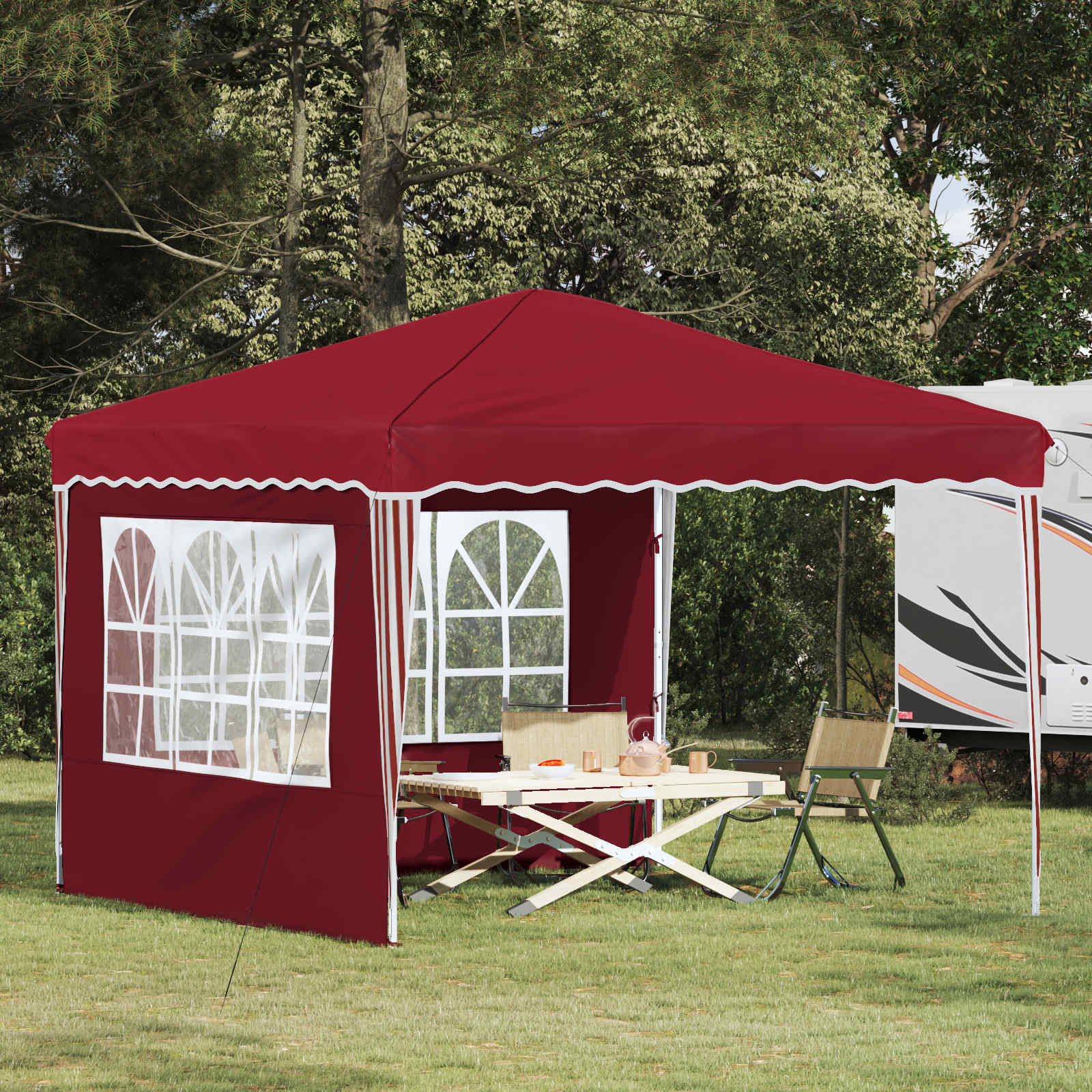 Tenda per feste a pop-up 288 x 288 x 245 cm Borgogna