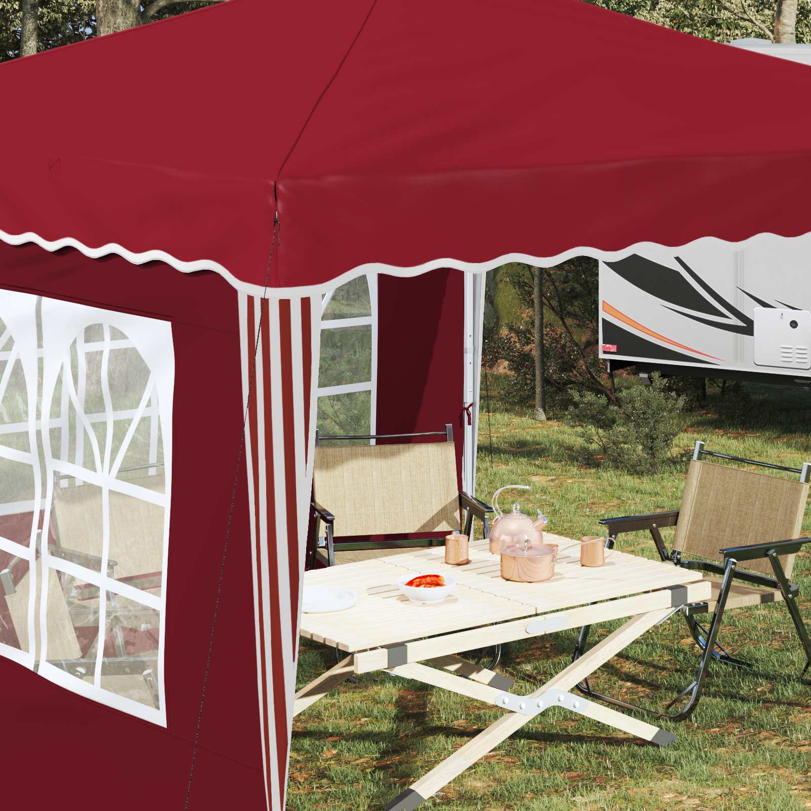 Tenda per feste a pop-up 288 x 288 x 245 cm Borgogna