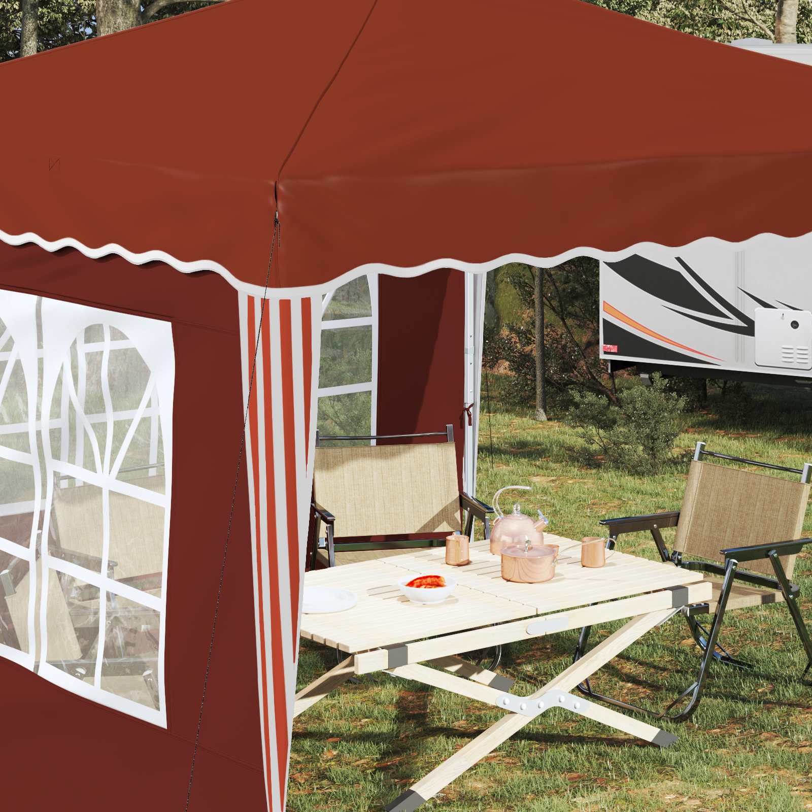 Tenda per feste a pop-up 288 x 288 x 245 cm Terracotta