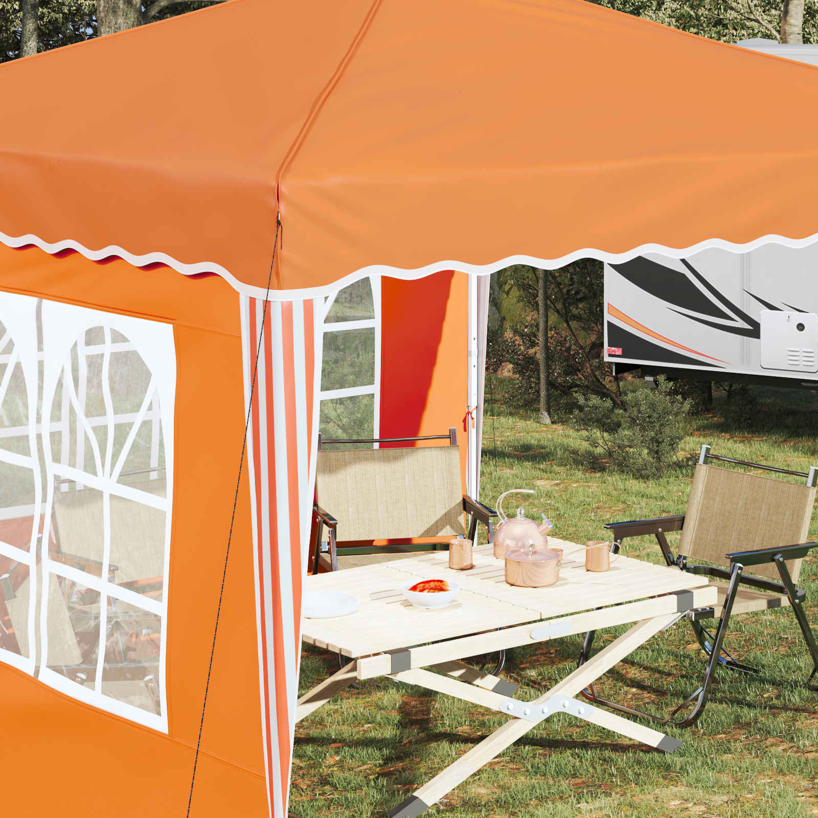 Tenda per feste a pop-up 288 x 288 x 245 cm Arancione
