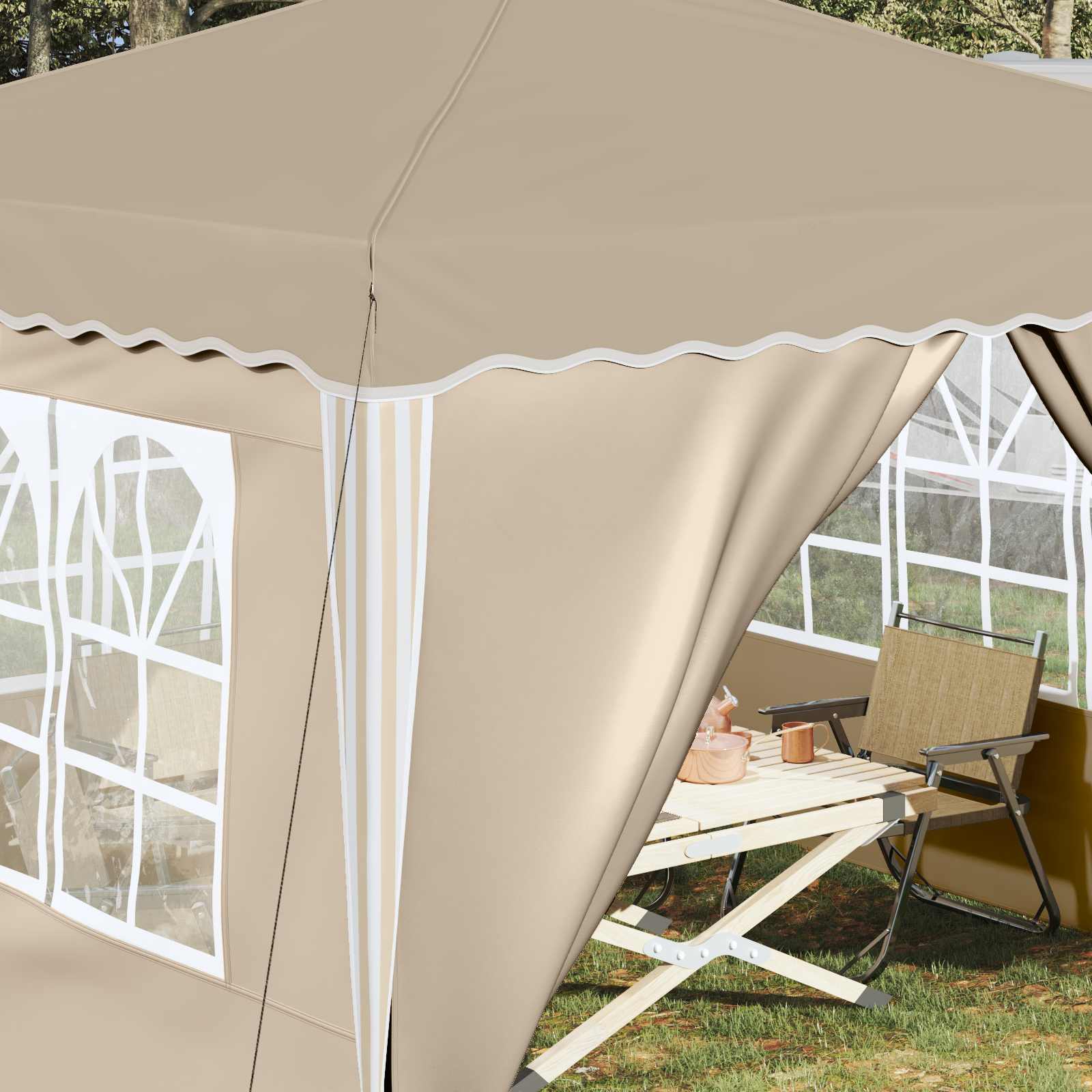 Tenda per feste a pop-up 288 x 288 x 245 cm Crema