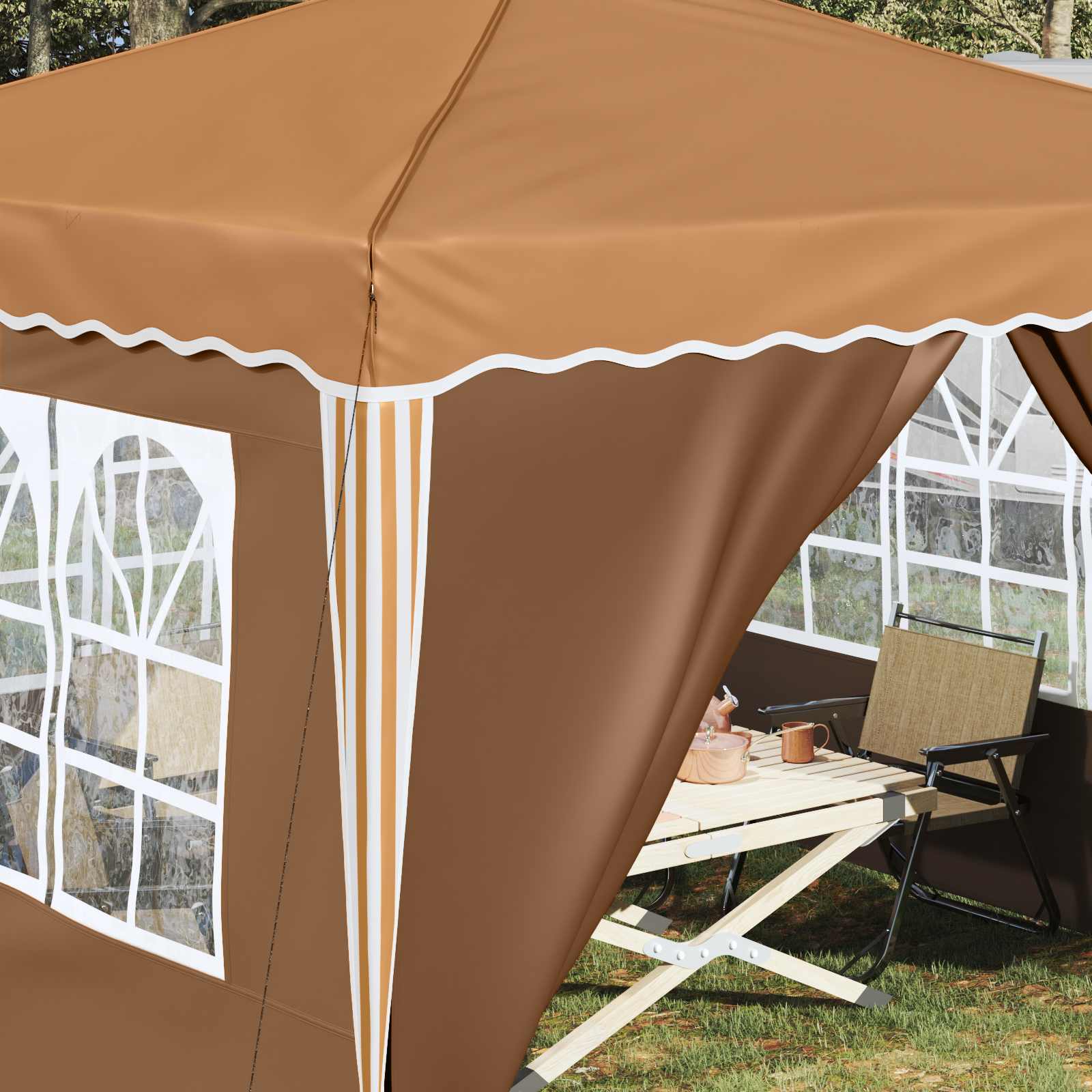 Tenda per feste a pop-up 288 x 288 x 245 cm Beige
