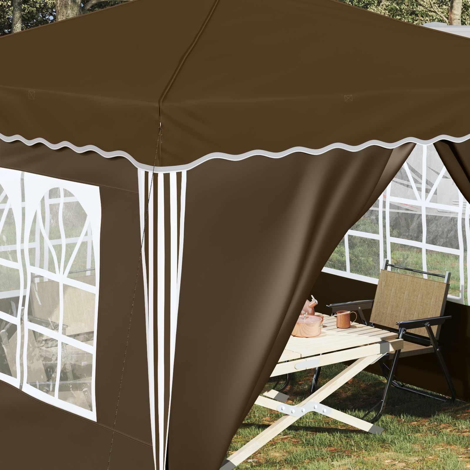 Tenda per feste a pop-up 288 x 288 x 245 cm Tortora
