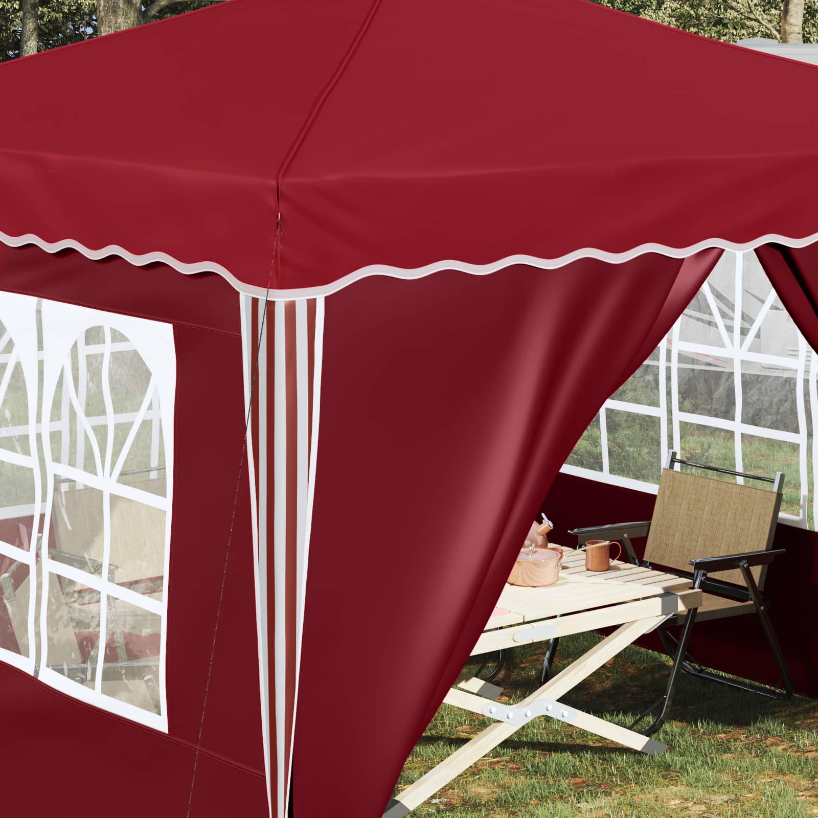 Tenda per feste a pop-up 288 x 288 x 245 cm Borgogna