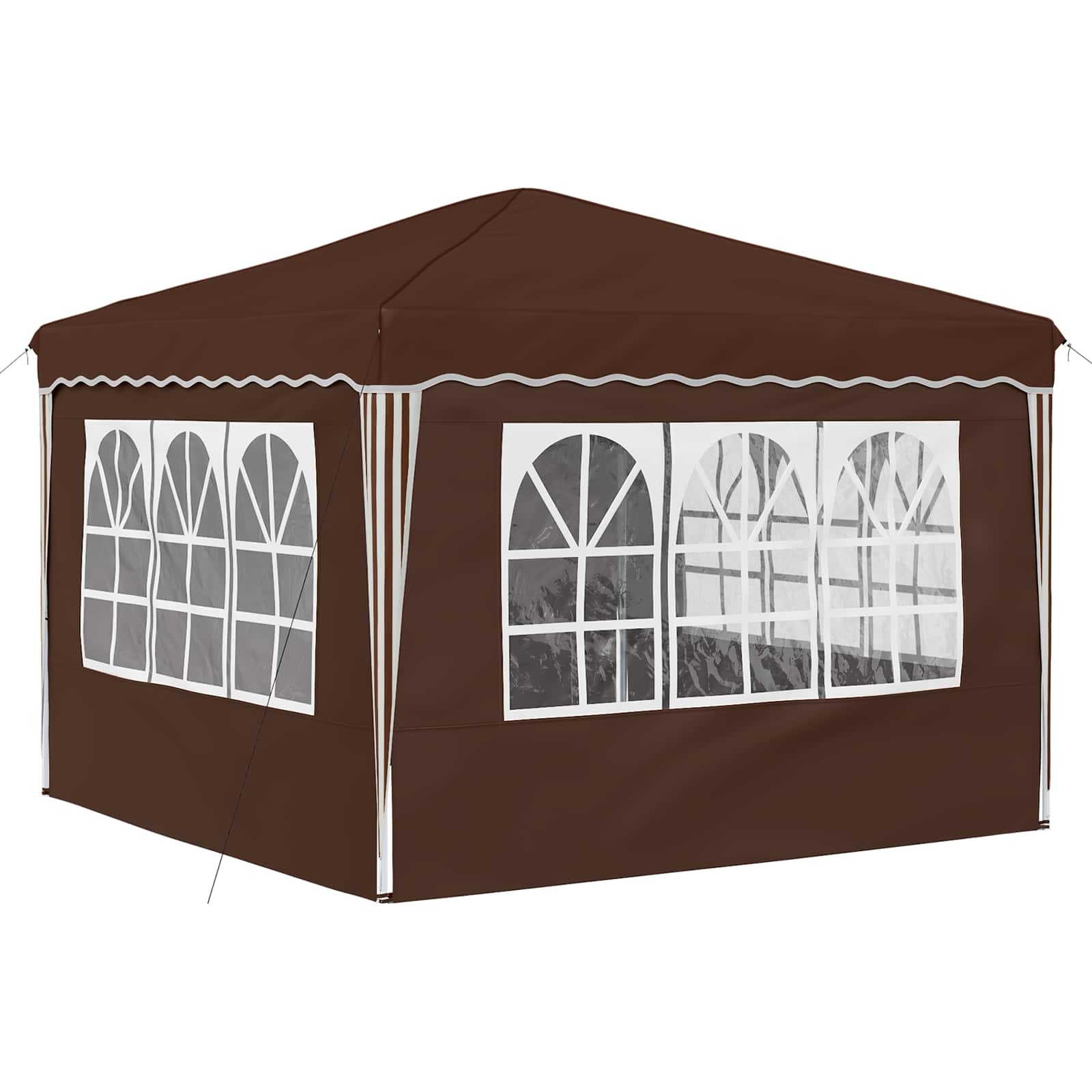 Tenda per feste a pop-up 288 x 288 x 245 cm Marrone