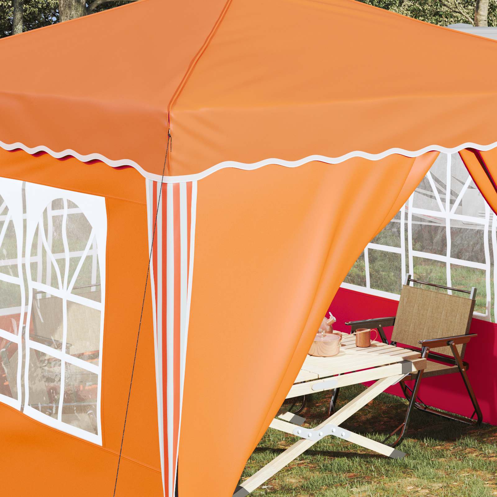 Tenda per feste a pop-up 288 x 288 x 245 cm Arancione