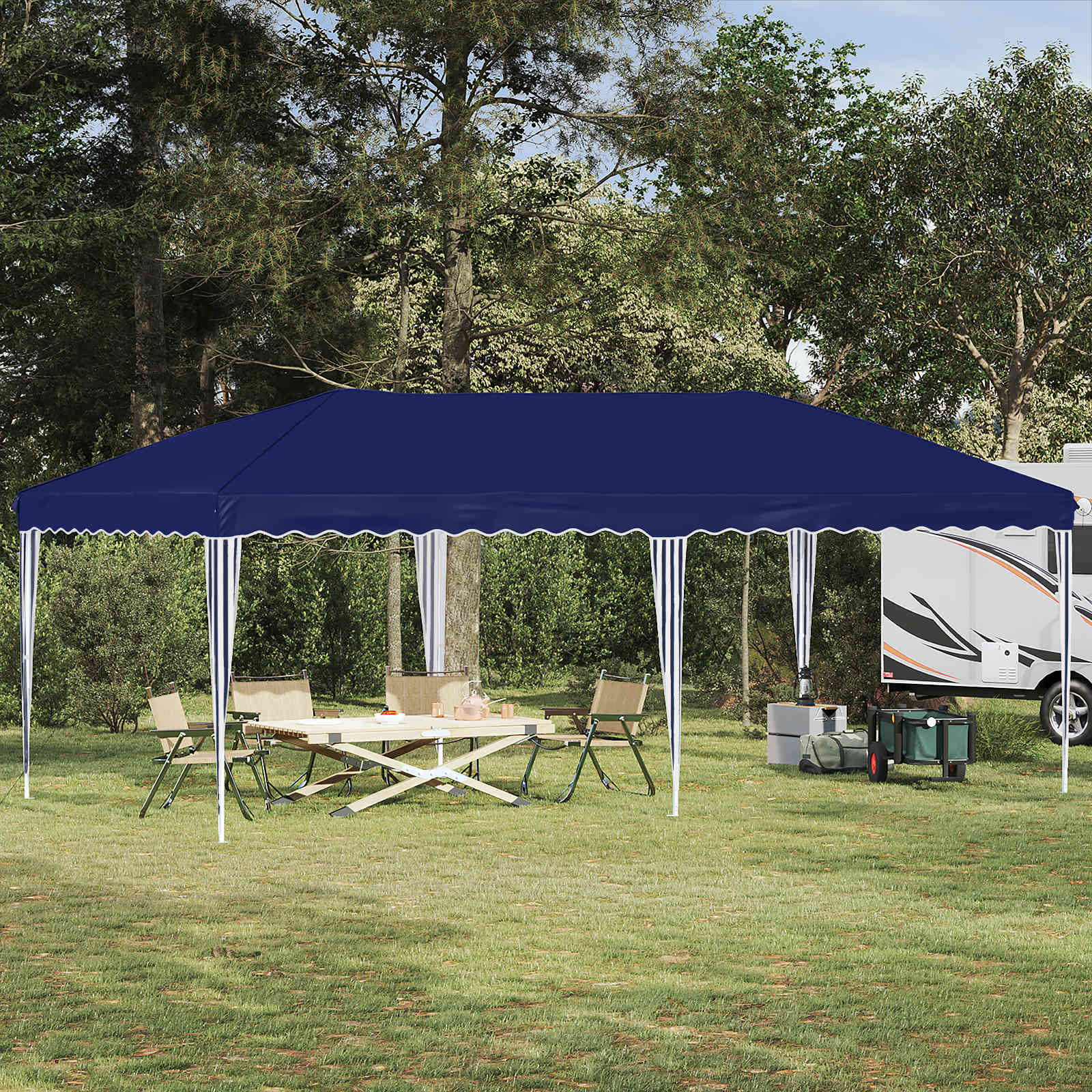 Tenda per feste a pop-up 575 x 290 x 245 cm Blu
