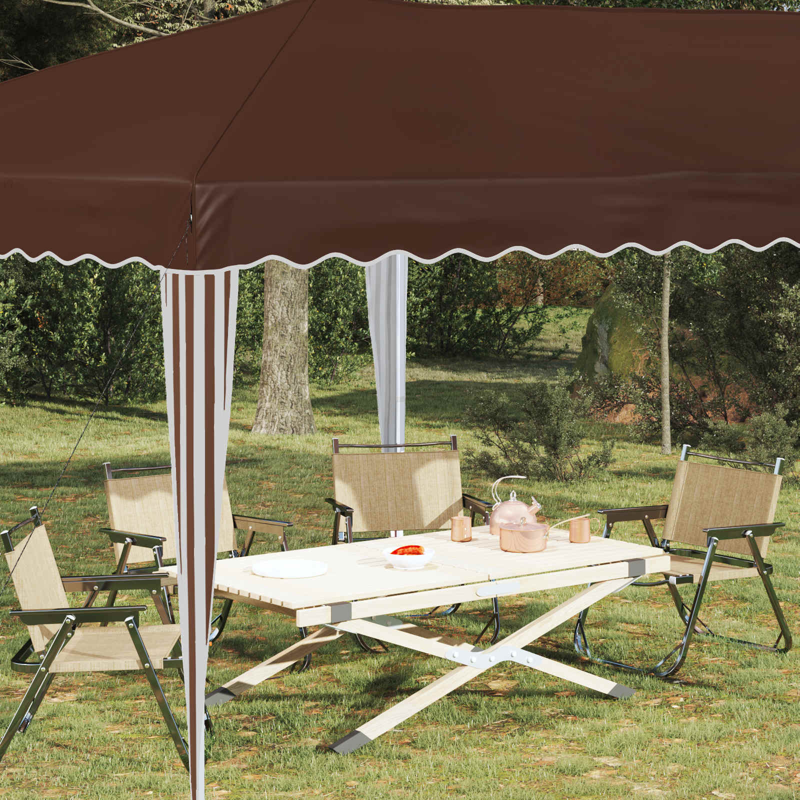 Tenda per feste a pop-up 575 x 290 x 245 cm Marrone