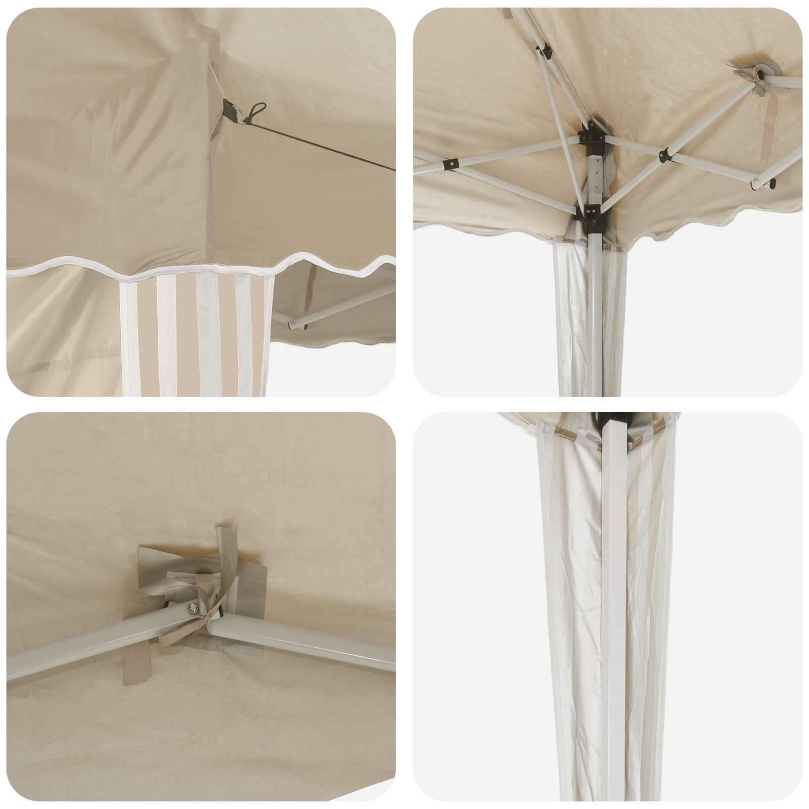 Tenda per feste a pop-up 575 x 289 x 245 cm Crema