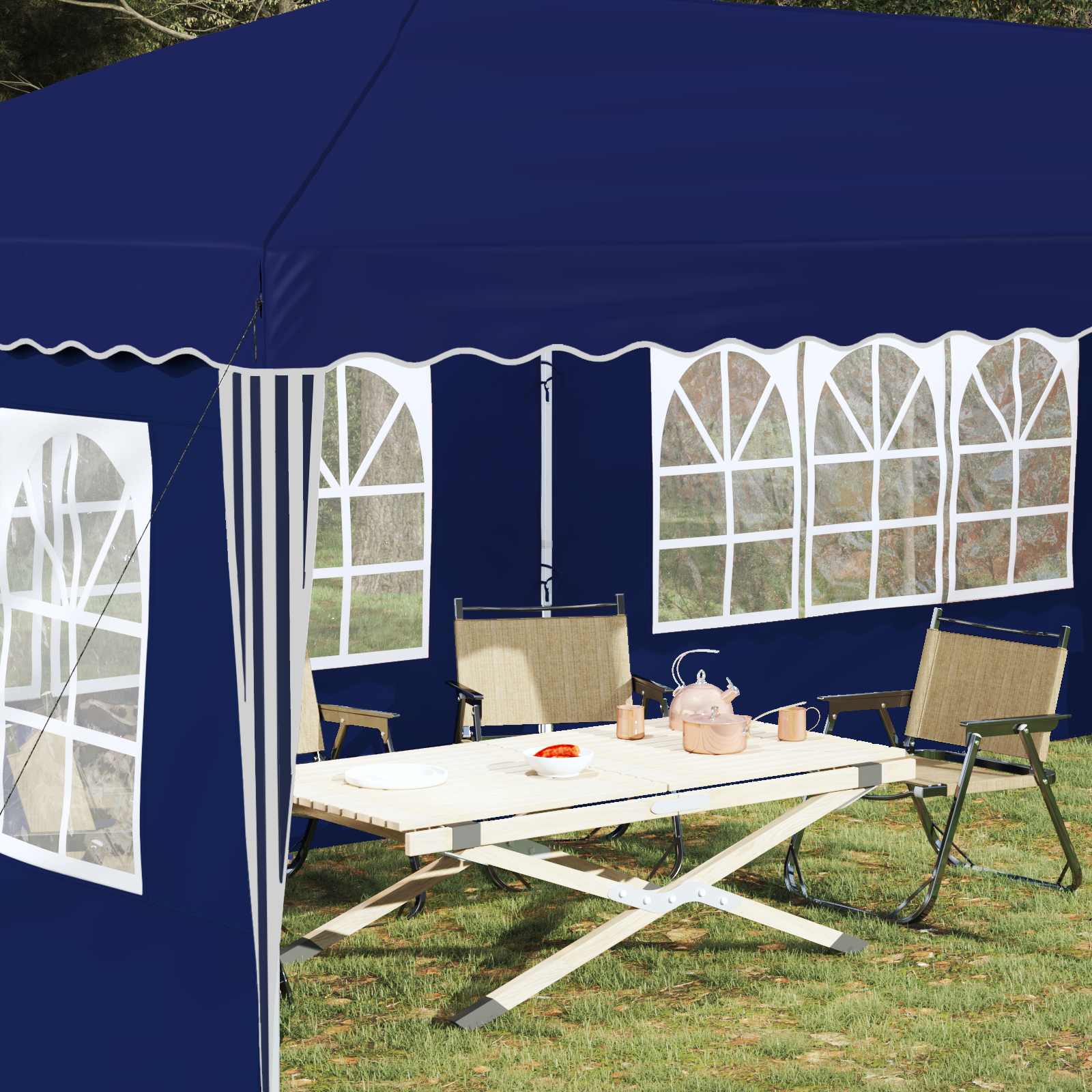 Tenda per feste a pop-up 575 x 289 x 245 cm Blu
