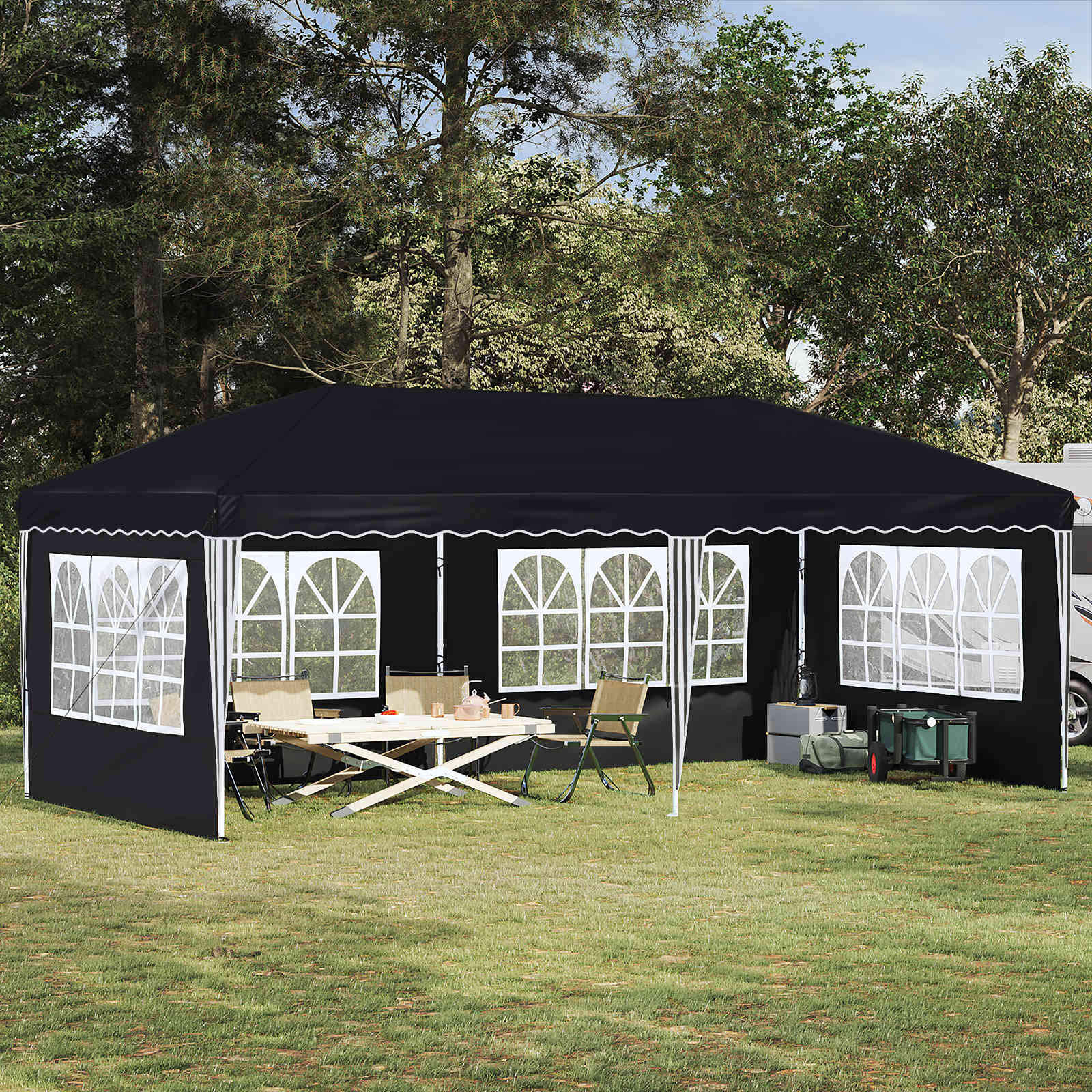 Tenda per feste a pop-up 575 x 289 x 245 cm Antracite