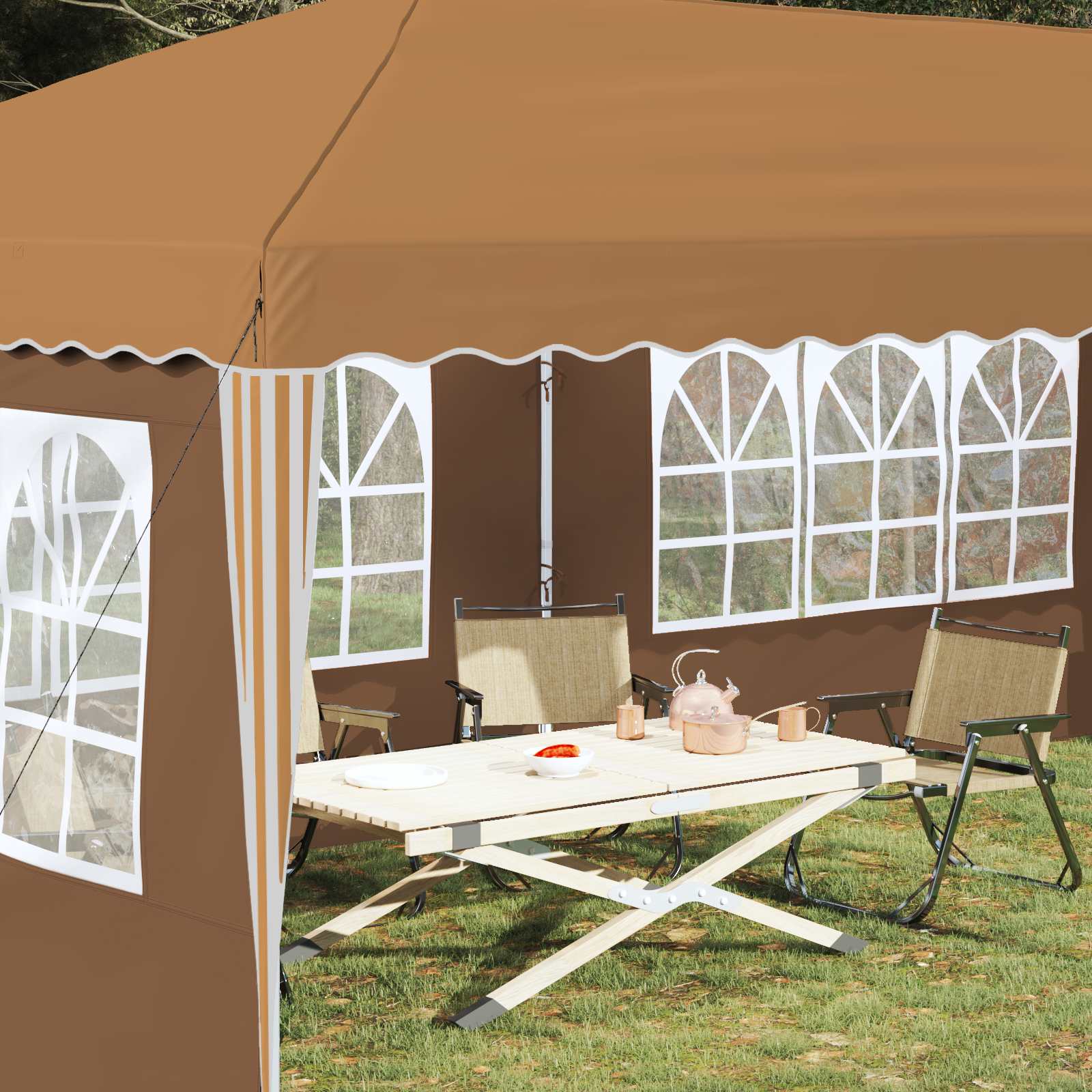 Tenda per feste a pop-up 575 x 289 x 245 cm Beige
