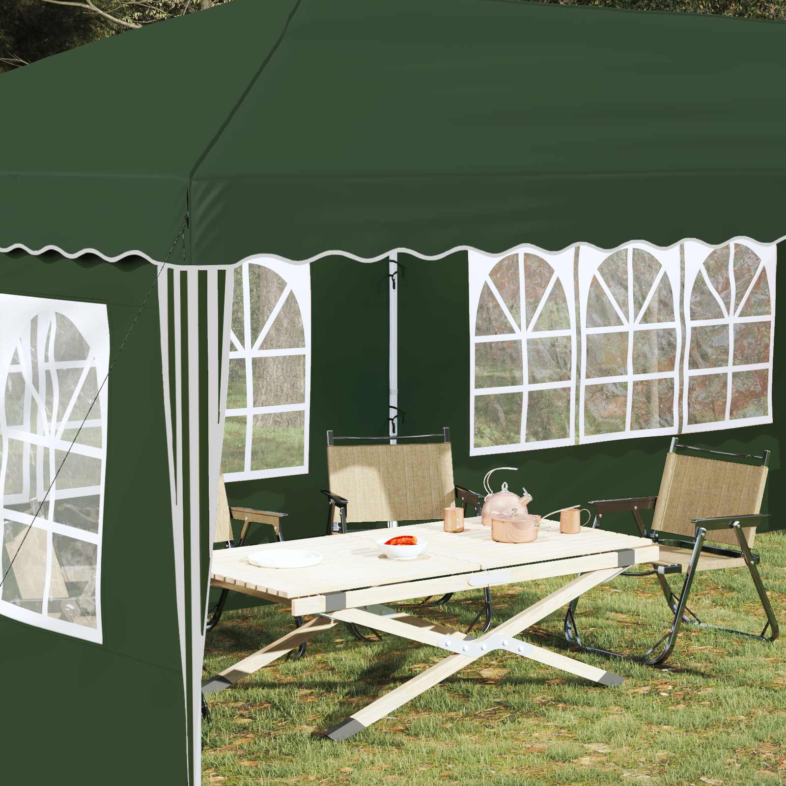 Tenda per feste a pop-up 575 x 289 x 245 cm Verde