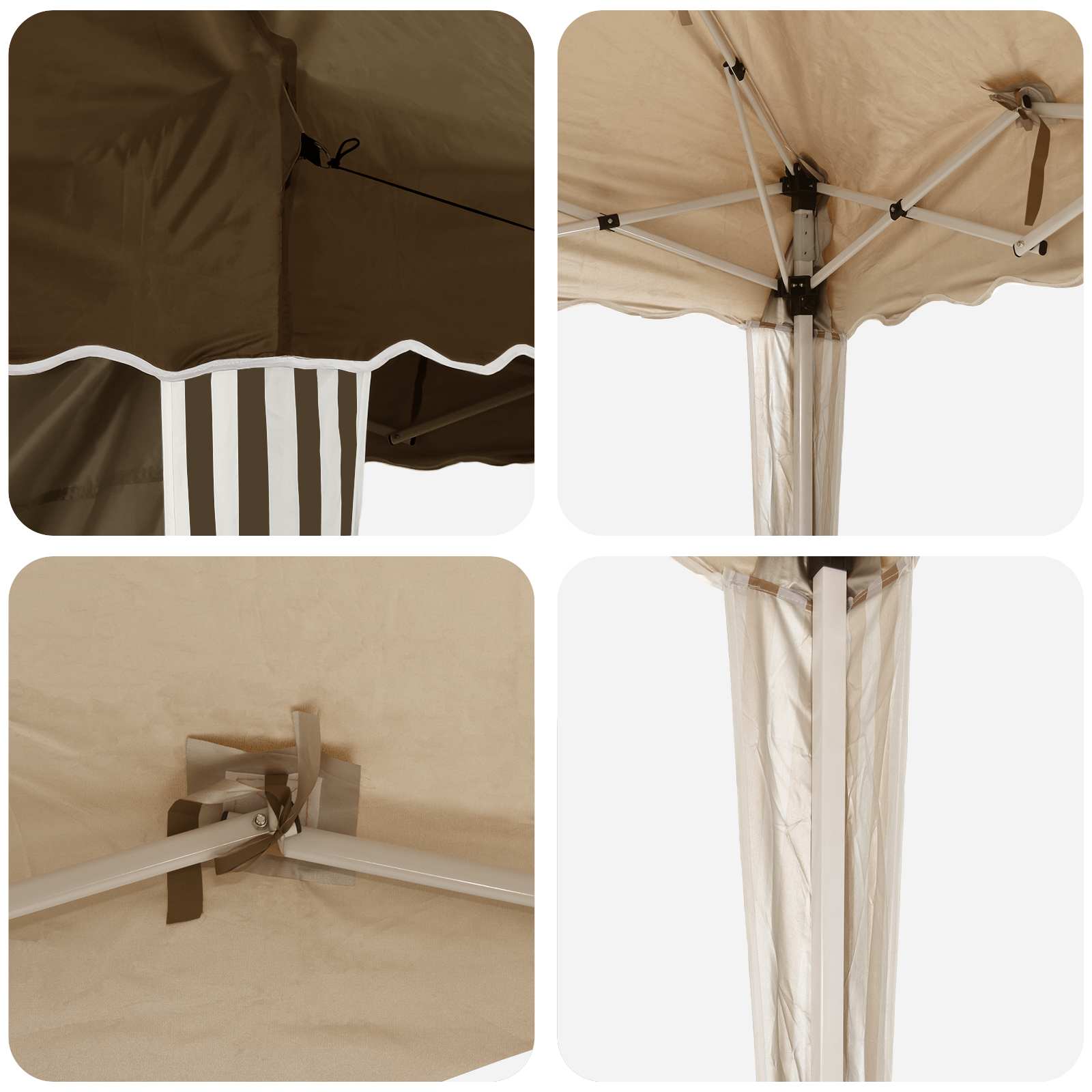 Tenda per feste a pop-up 575 x 289 x 245 cm Tortora