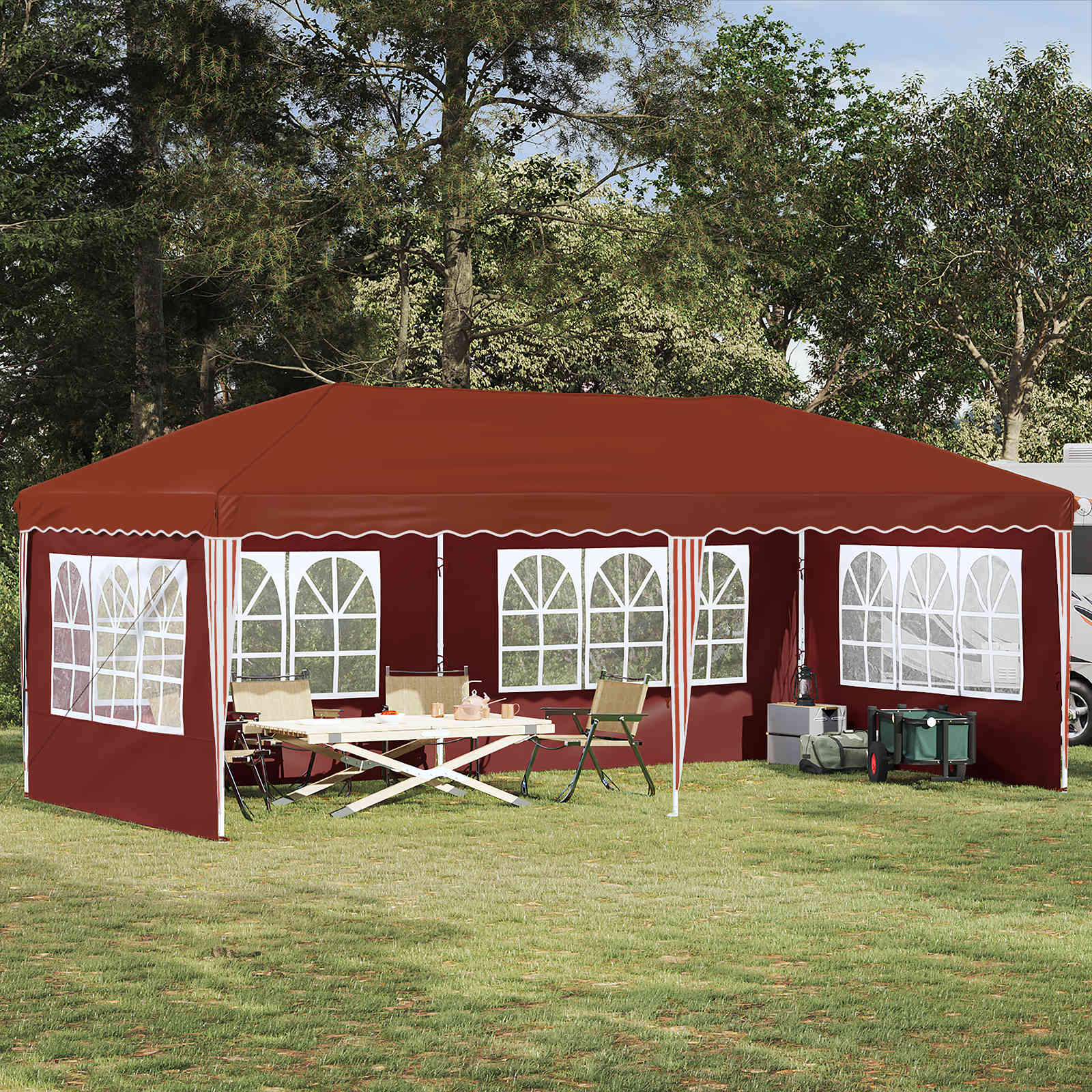 Tenda per feste a pop-up 575 x 289 x 245 cm Terracotta