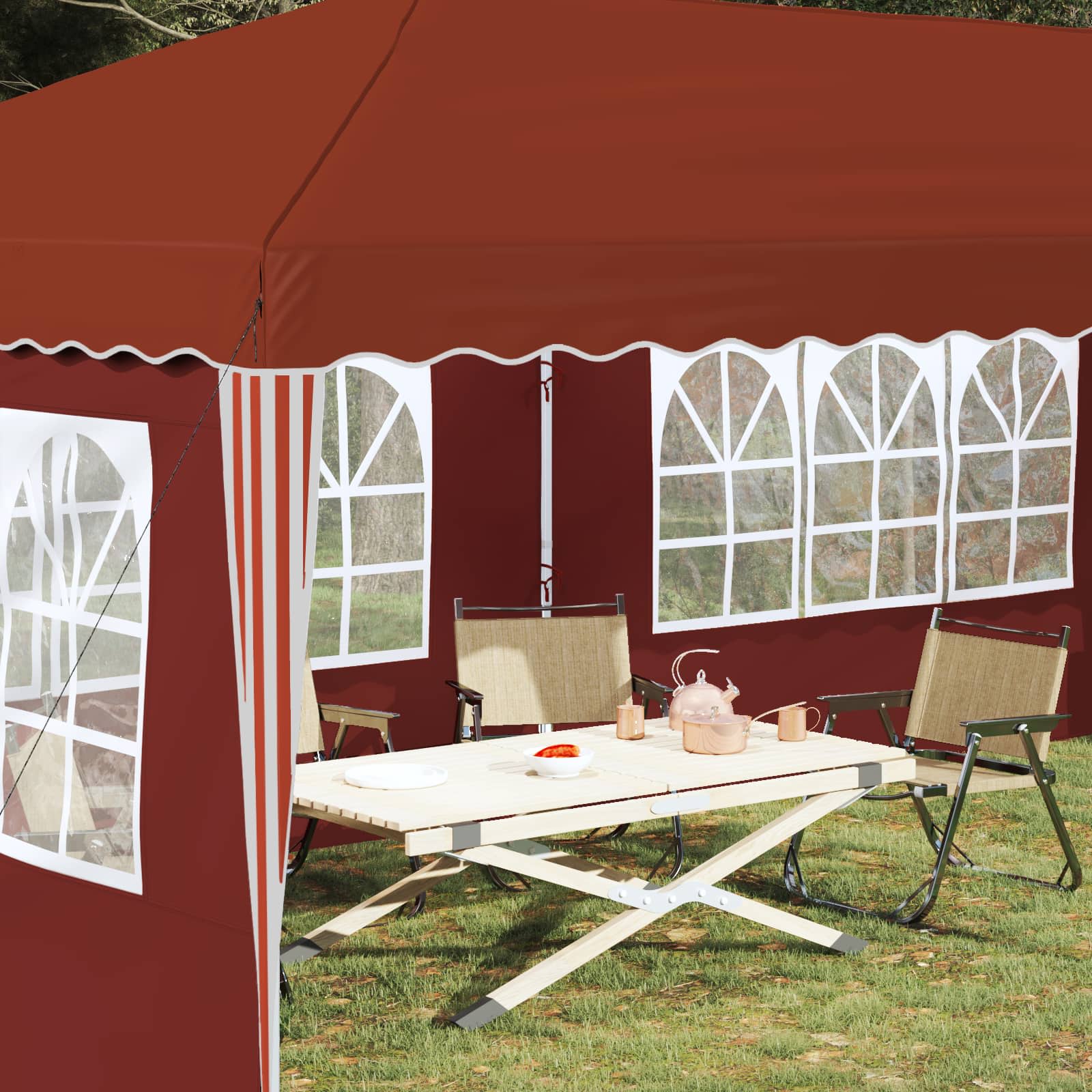 Tenda per feste a pop-up 575 x 289 x 245 cm Terracotta