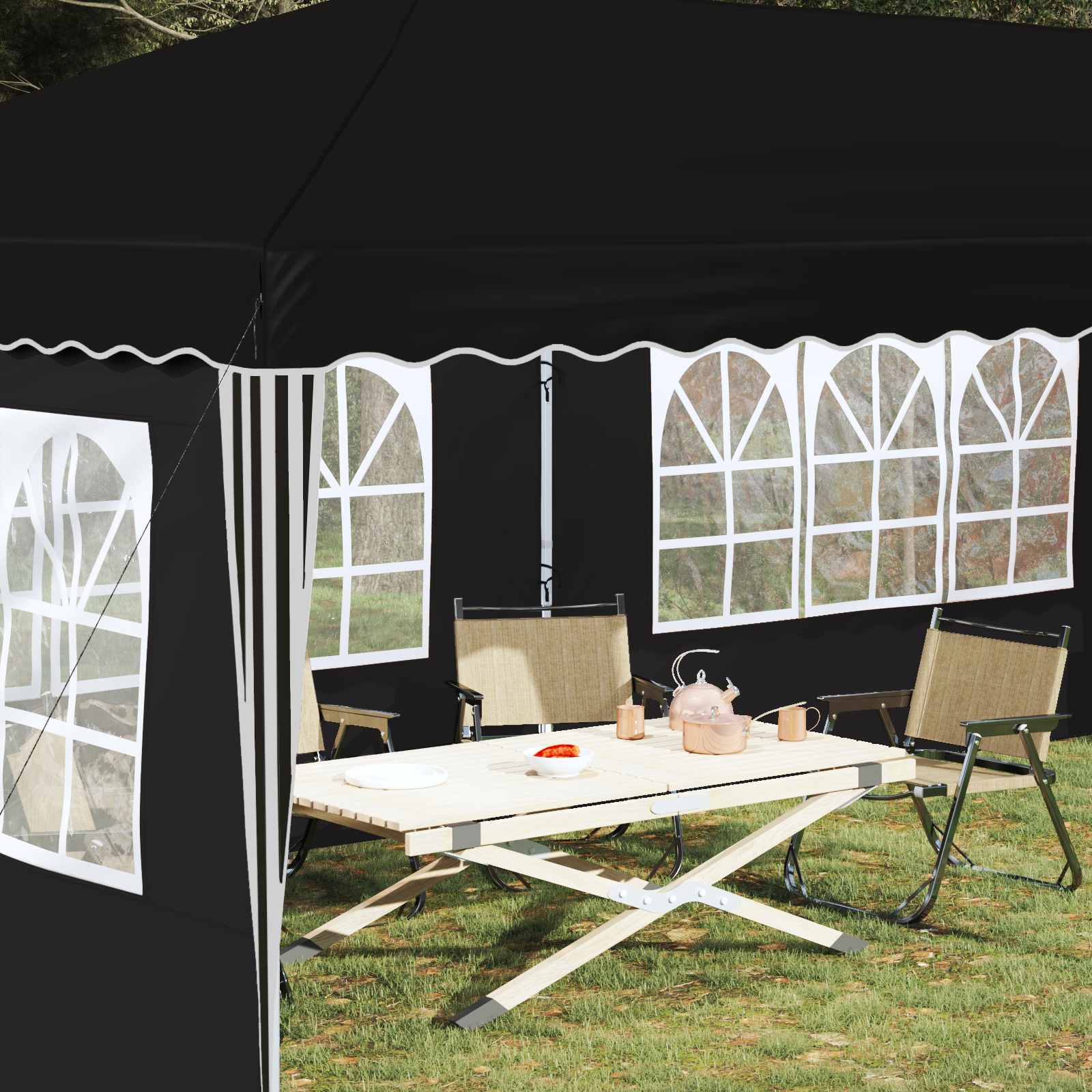 Tenda per feste a pop-up 575 x 289 x 245 cm Nero