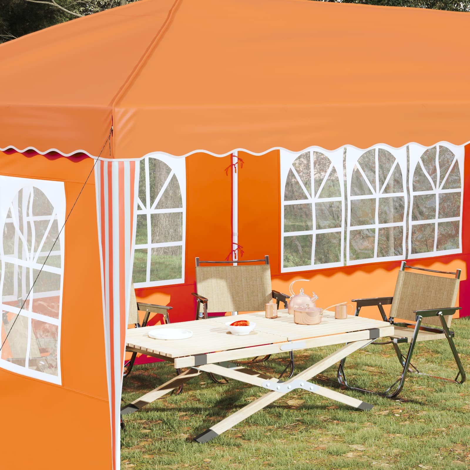 Tenda per feste a pop-up 575 x 289 x 245 cm Arancione