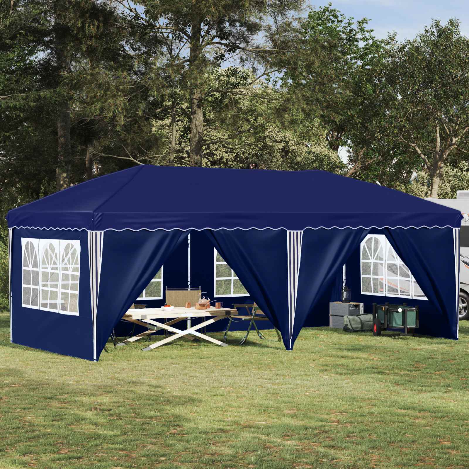 Tenda per feste a pop-up 575 x 288 x 245 cm Blu