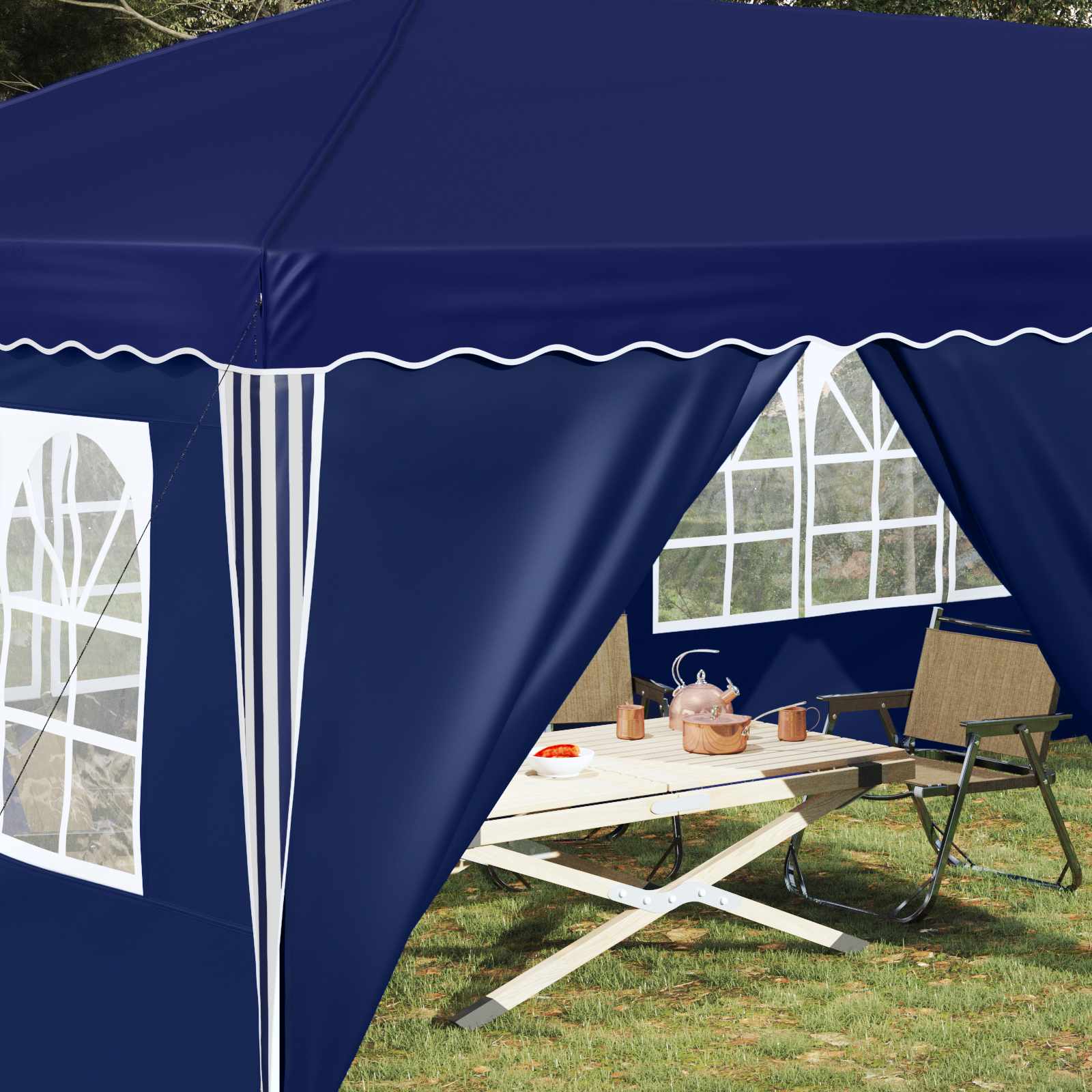 Tenda per feste a pop-up 575 x 288 x 245 cm Blu