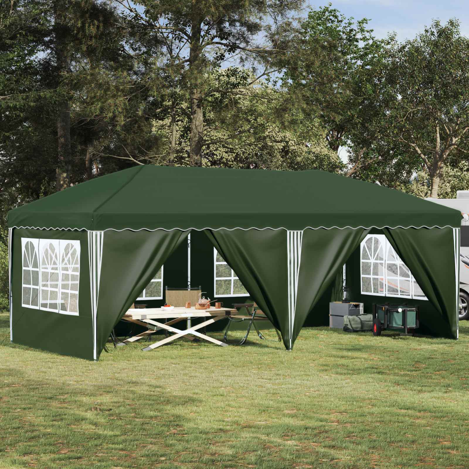 Tenda per feste a pop-up 575 x 288 x 245 cm Verde