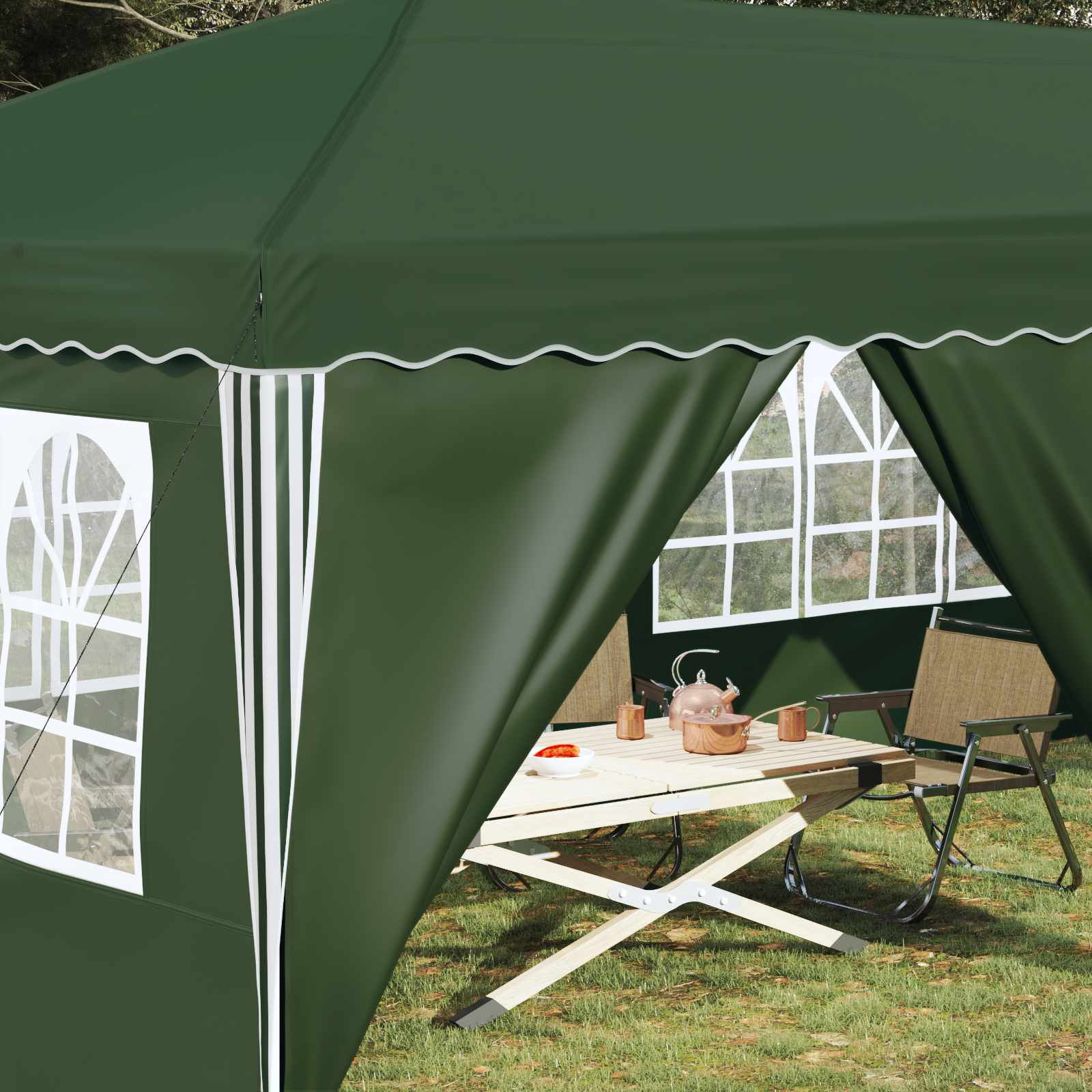 Tenda per feste a pop-up 575 x 288 x 245 cm Verde